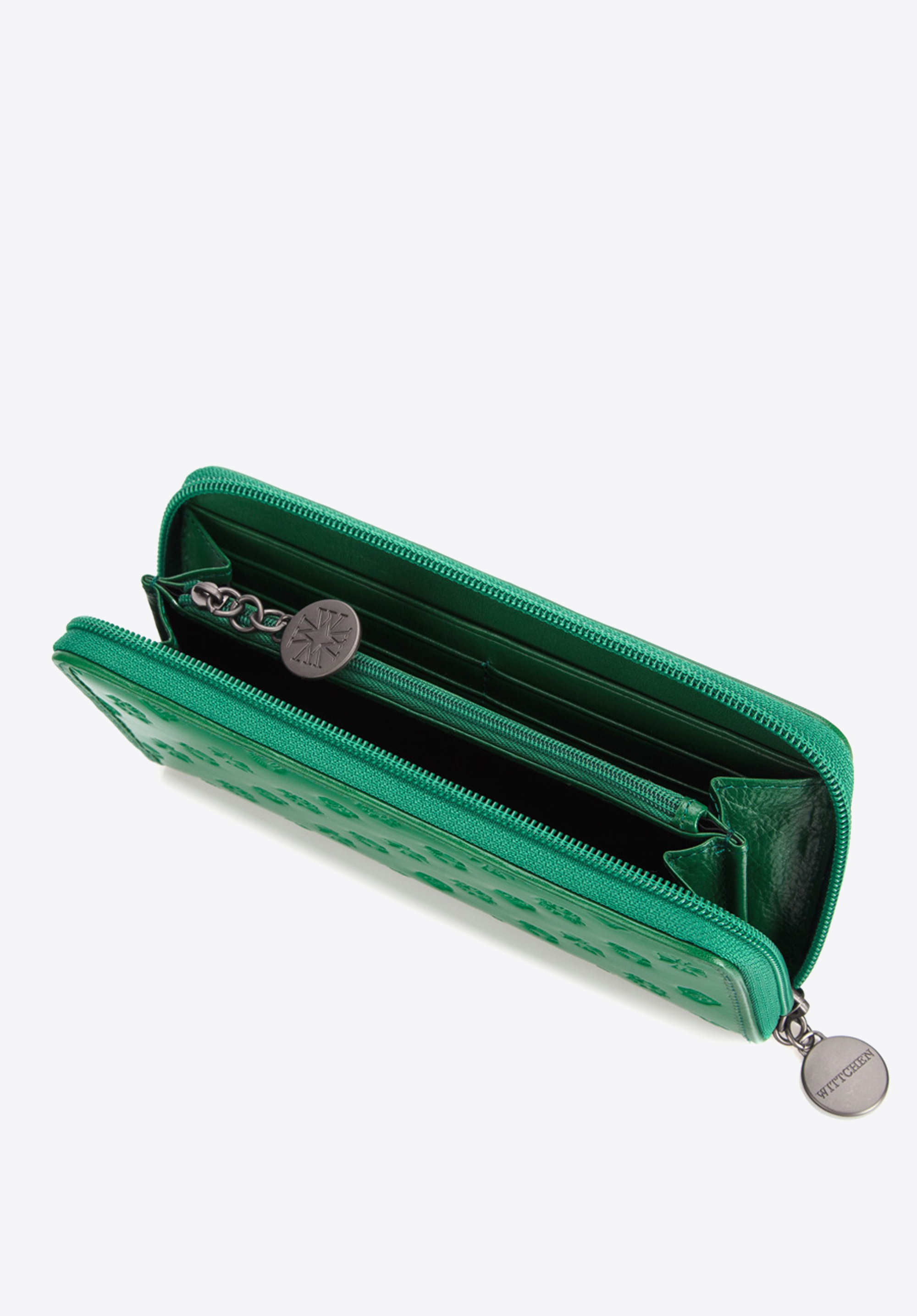 Damski portfel skórzany lakierowany tłoczony