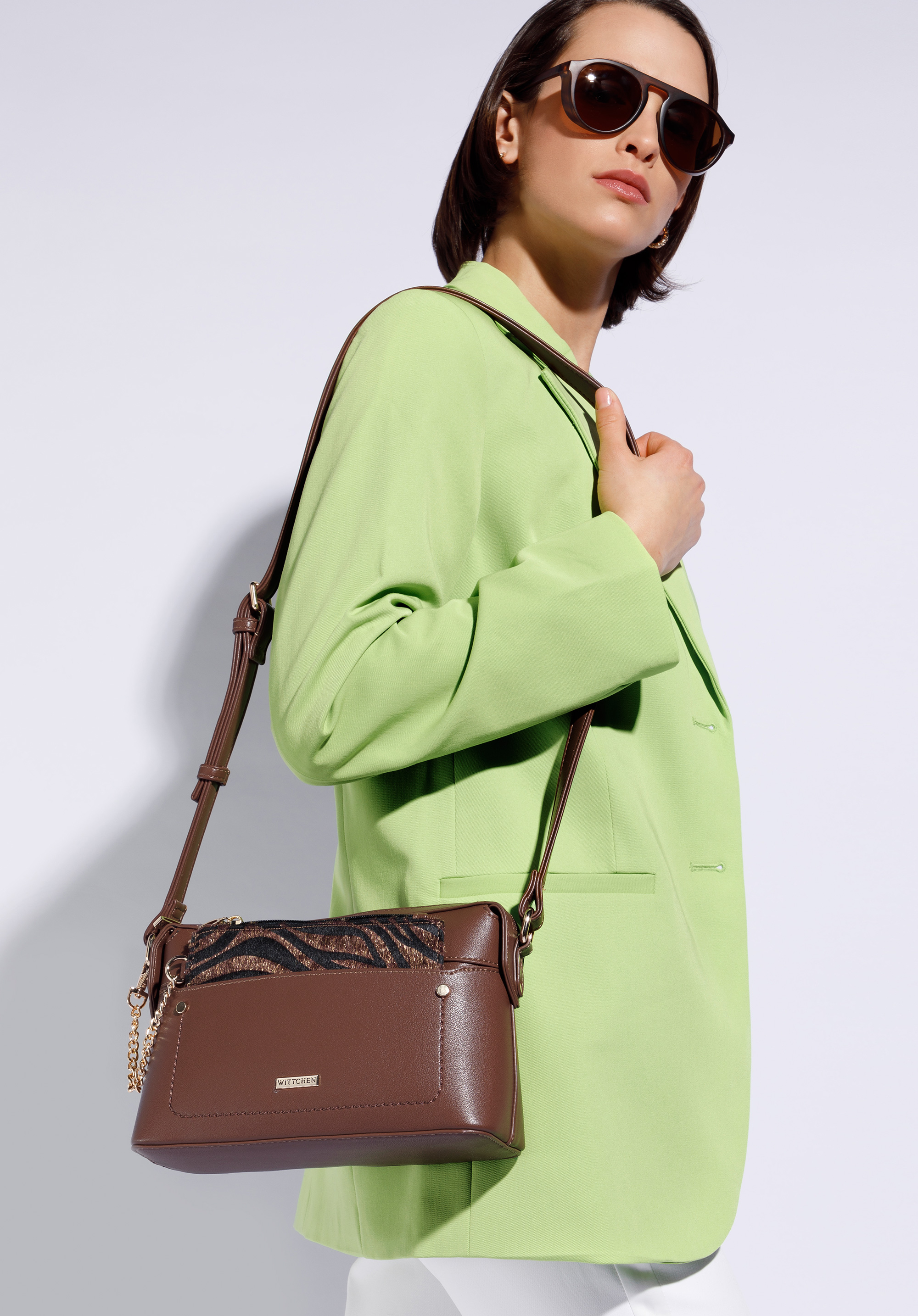 Damska listonoszka z etui w zwierzęcy wzór