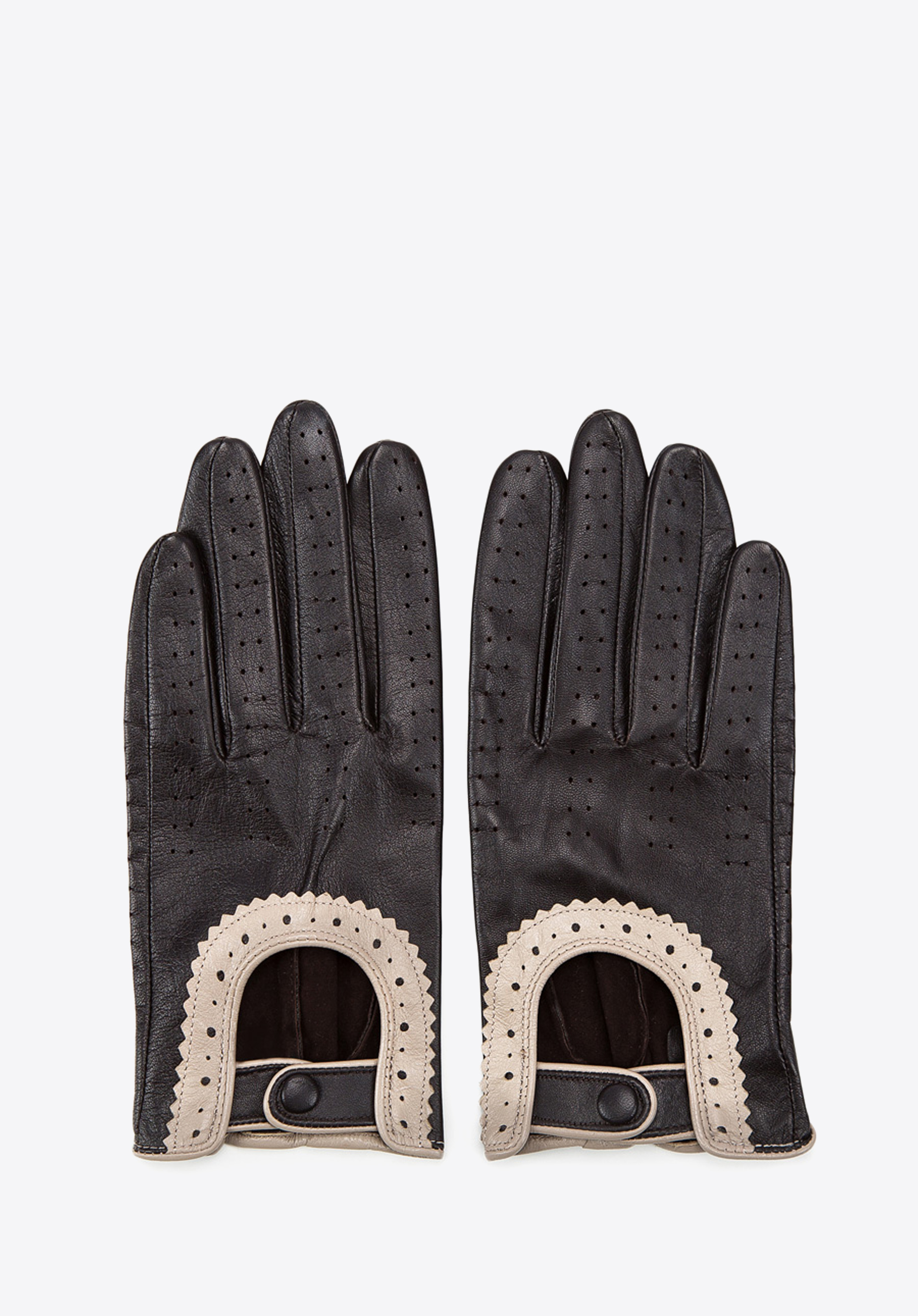 Damskie rękawiczki skórzane samochodowe