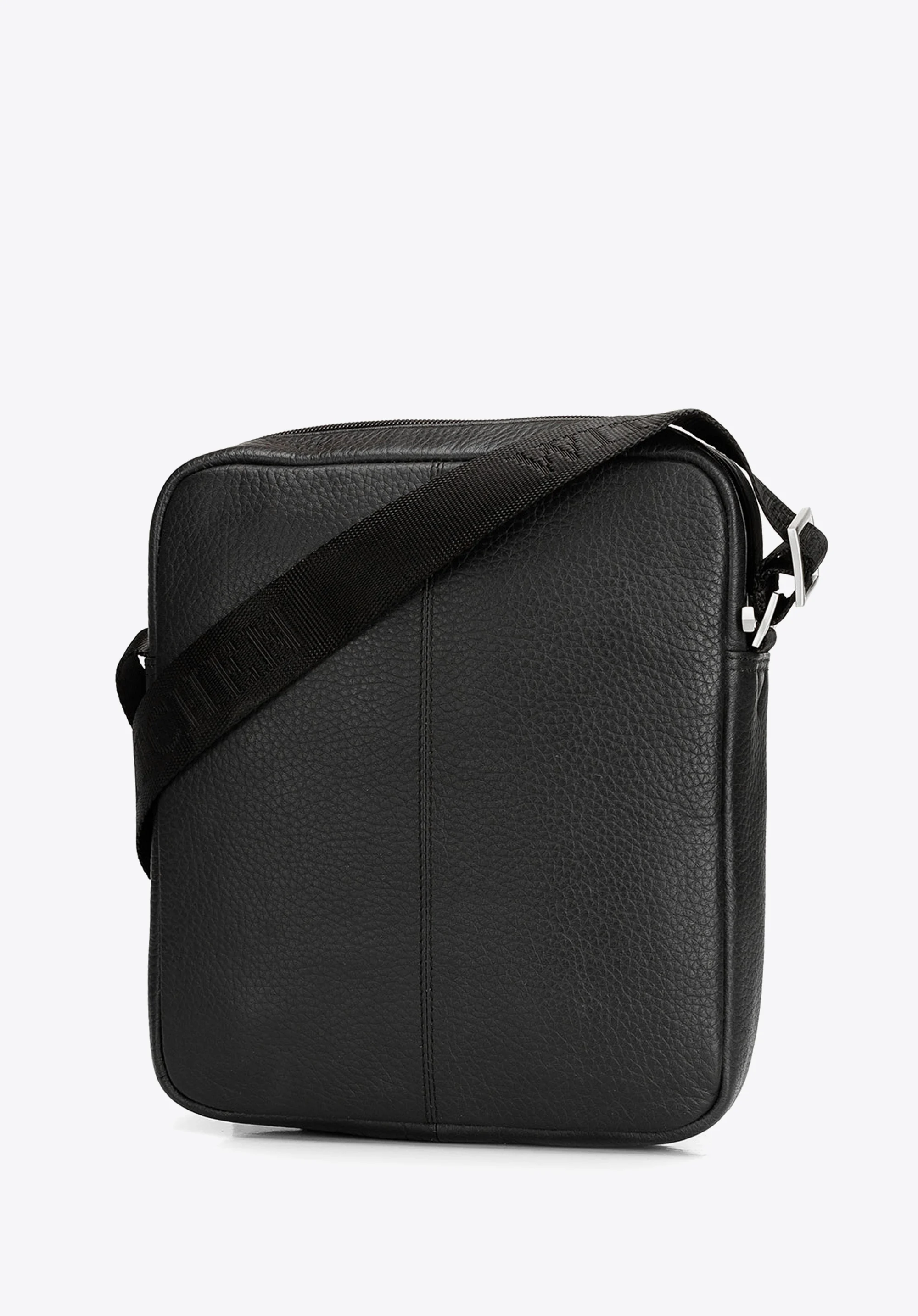 Męska listonoszka skórzana stębnowana mała