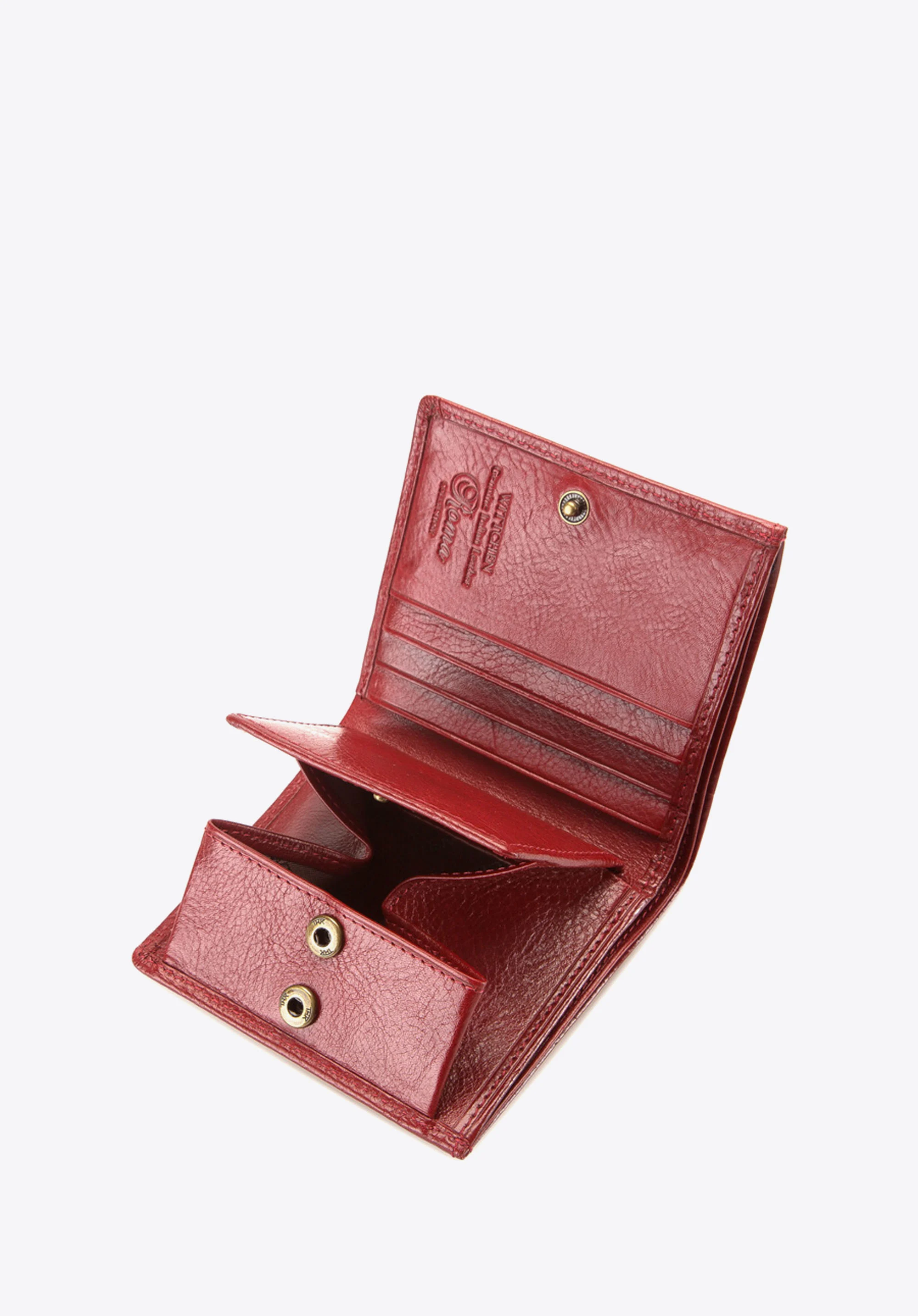 Portfel ze skóry stębnowany mały