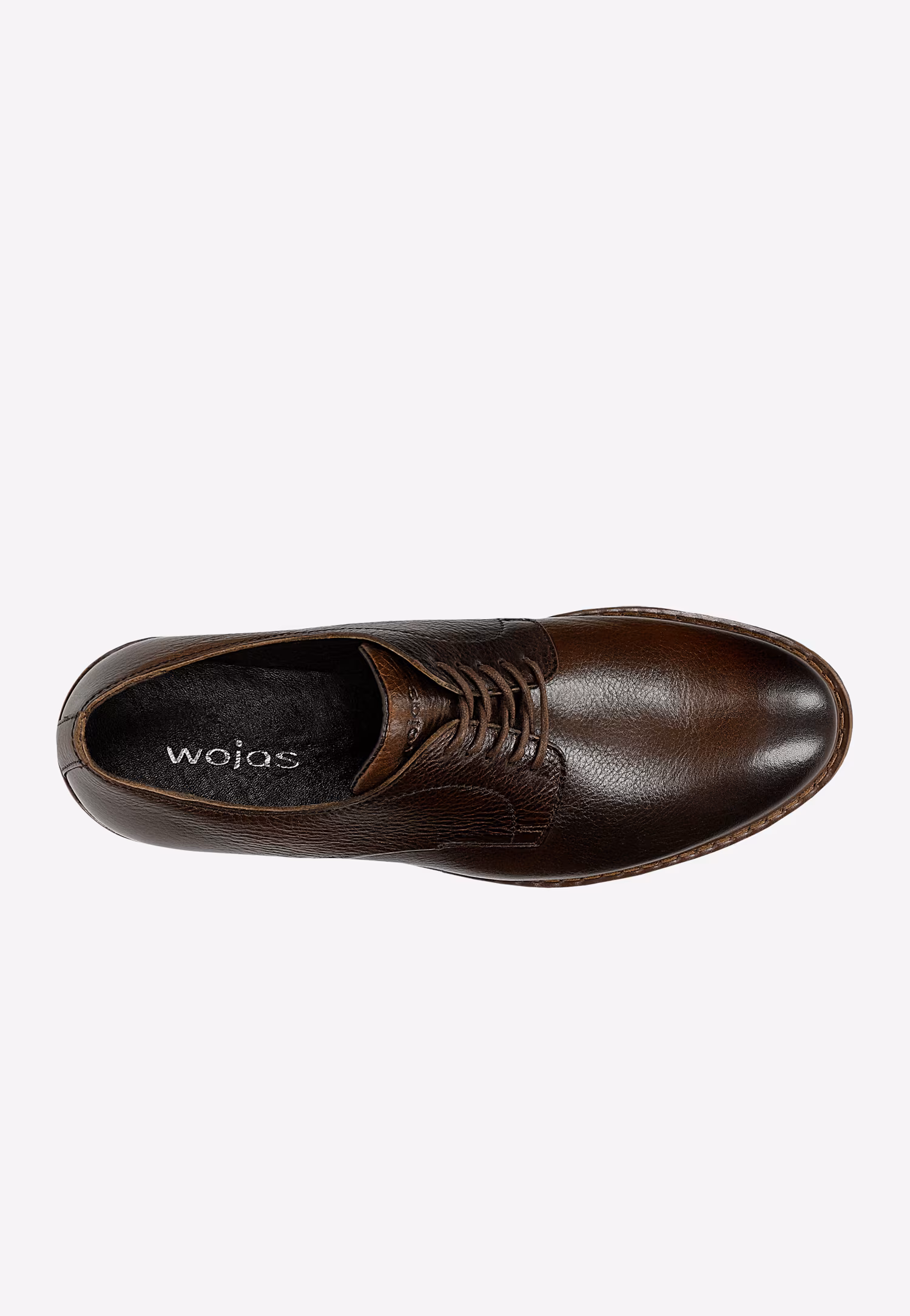 Eleganckie brązowe półbuty męskie ze skóry licowej