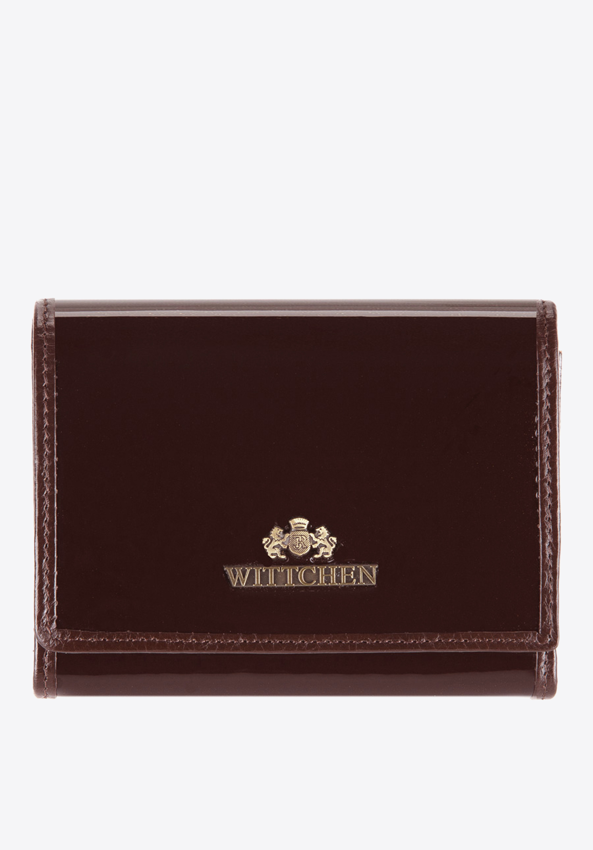 Damski portfel ze skóry lakierowany średni