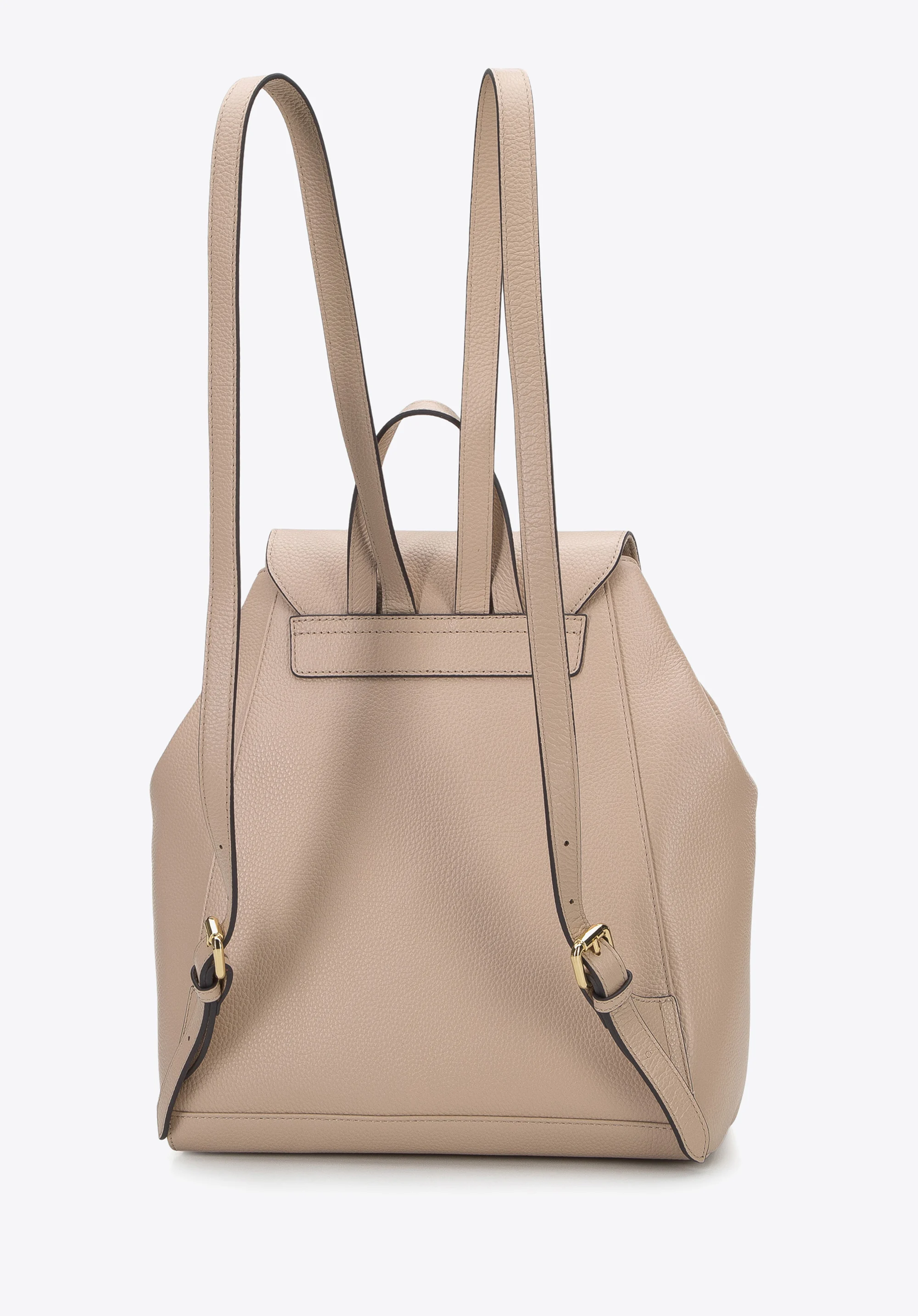 Damski plecak skórzany z pionowymi suwakami