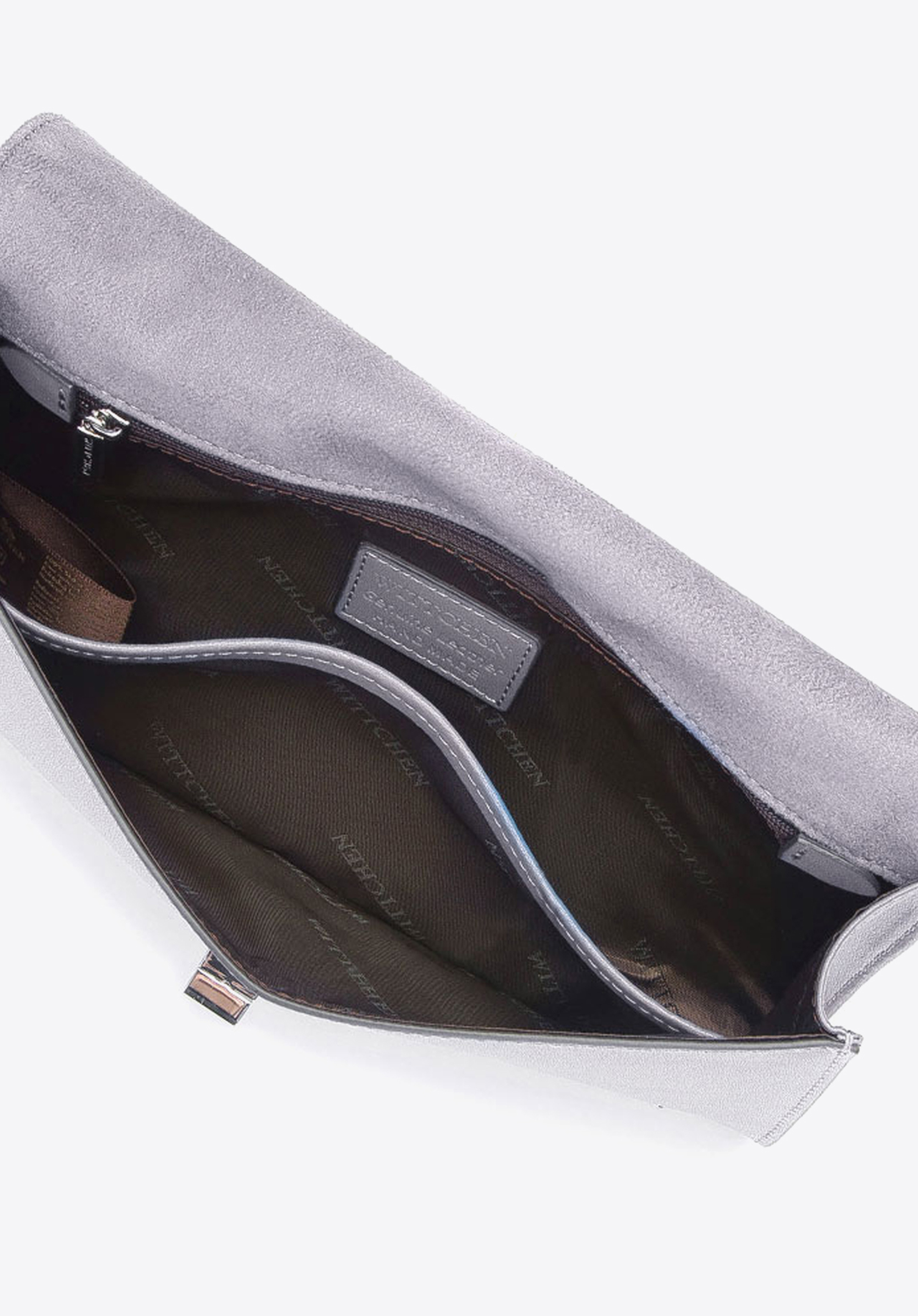 Kopertówka skórzana prosta z łańcuszkiem