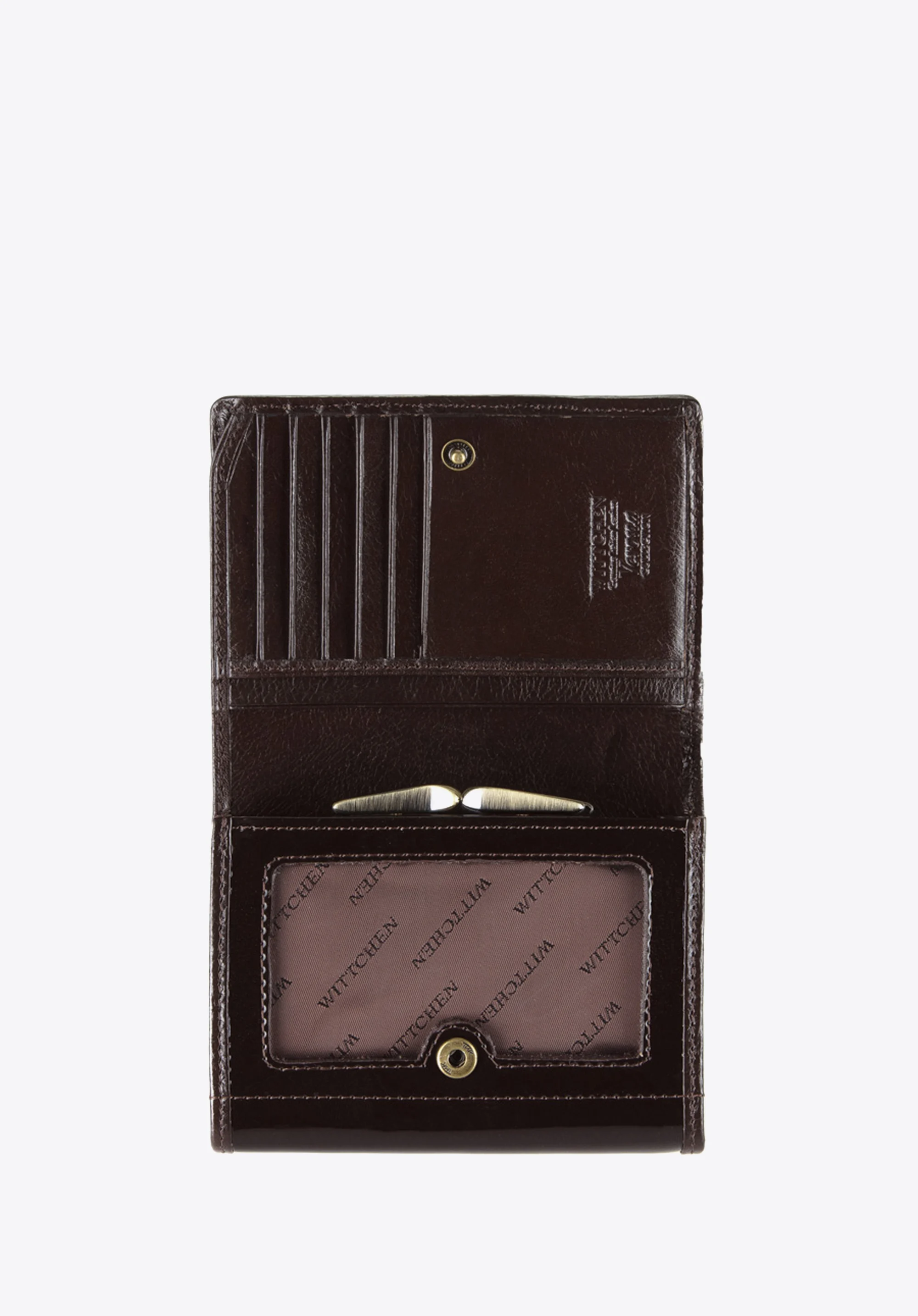 Damski portfel ze skóry lakierowany średni