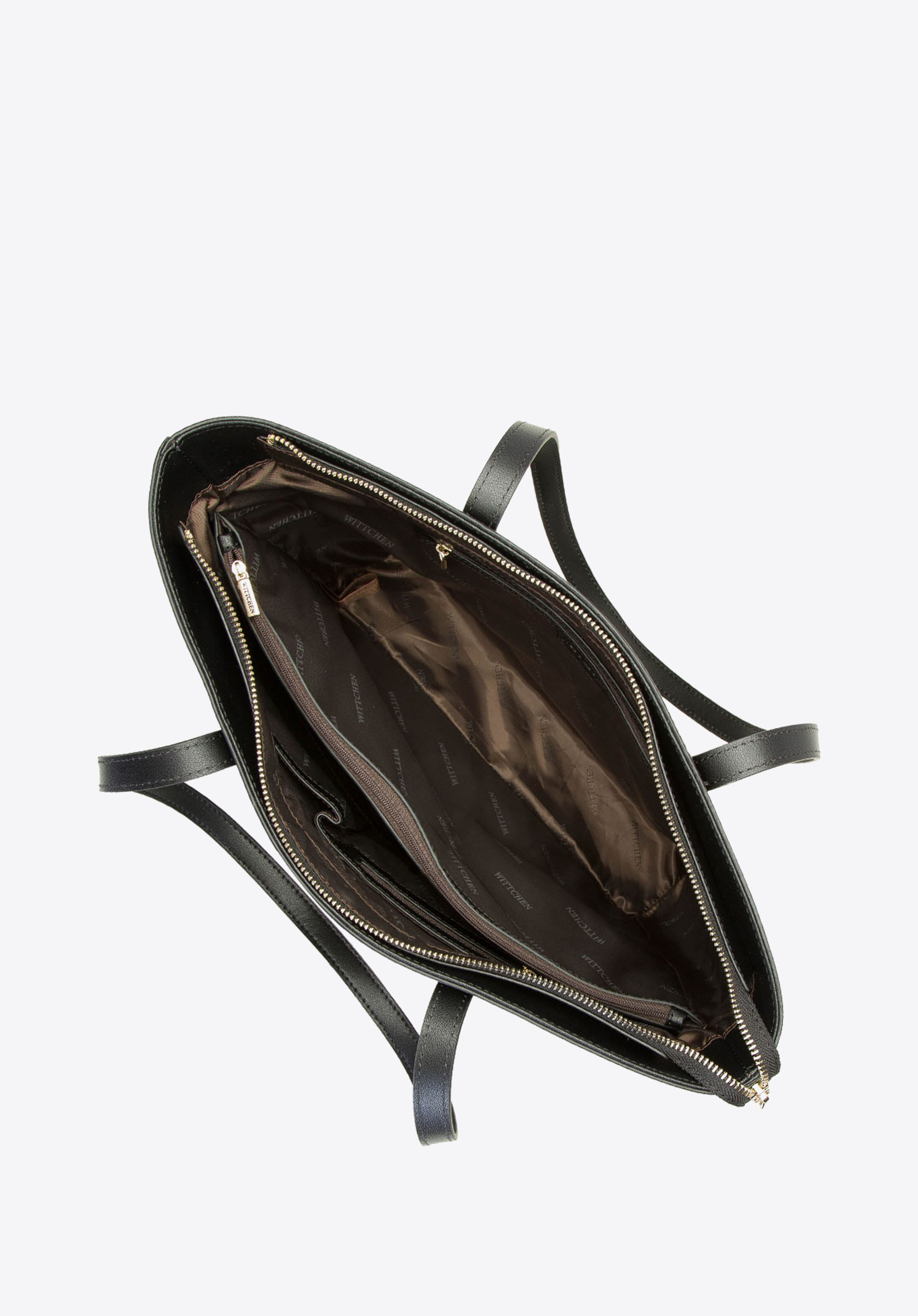 Torebka shopperka skórzana dziurkowana