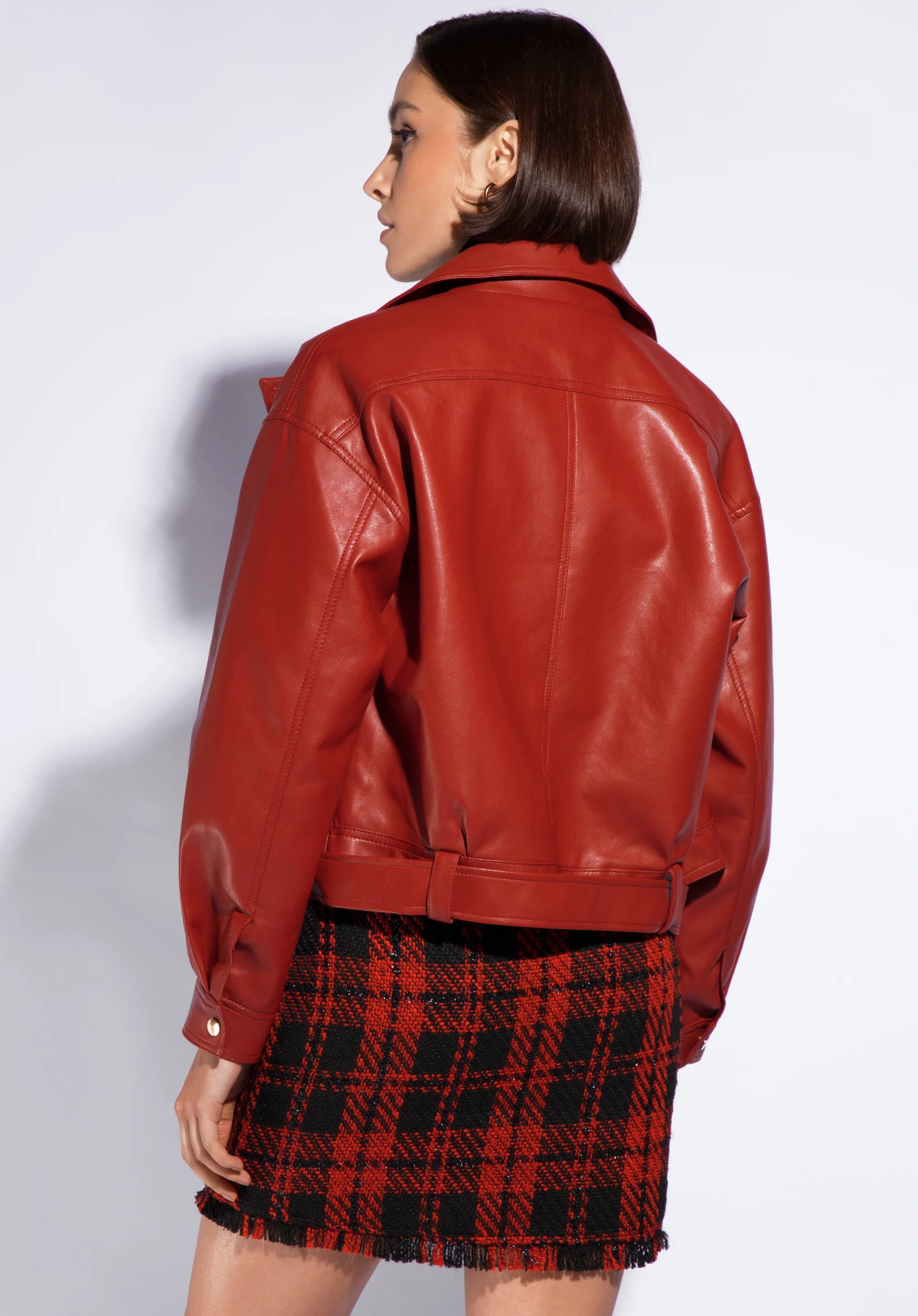 Damska ramoneska oversize z ekoskóry