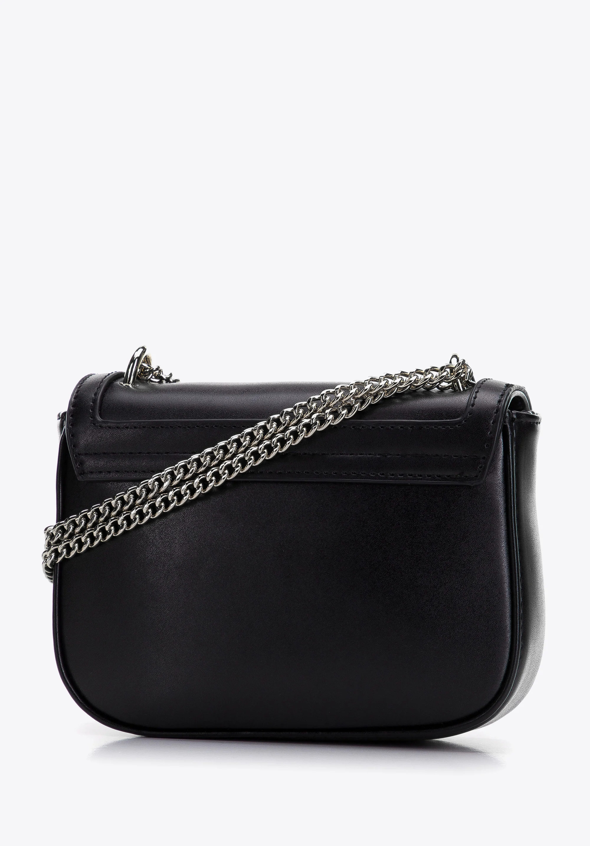 Damska listonoszka z obszytą klapą na łańcuszku mała