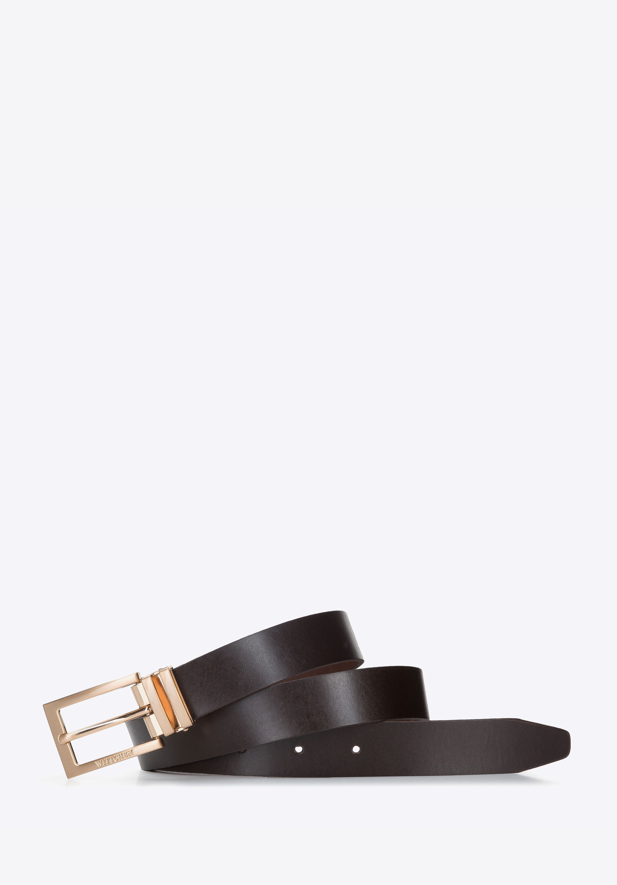 Męski pasek skórzany z metalową szlufką