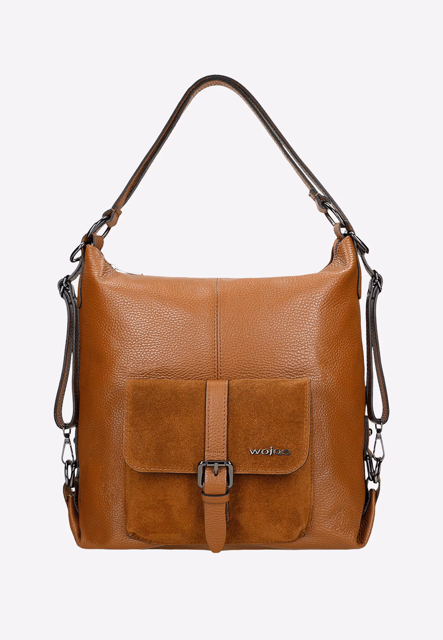 Beżowa skórzana torebka plecak 2w1