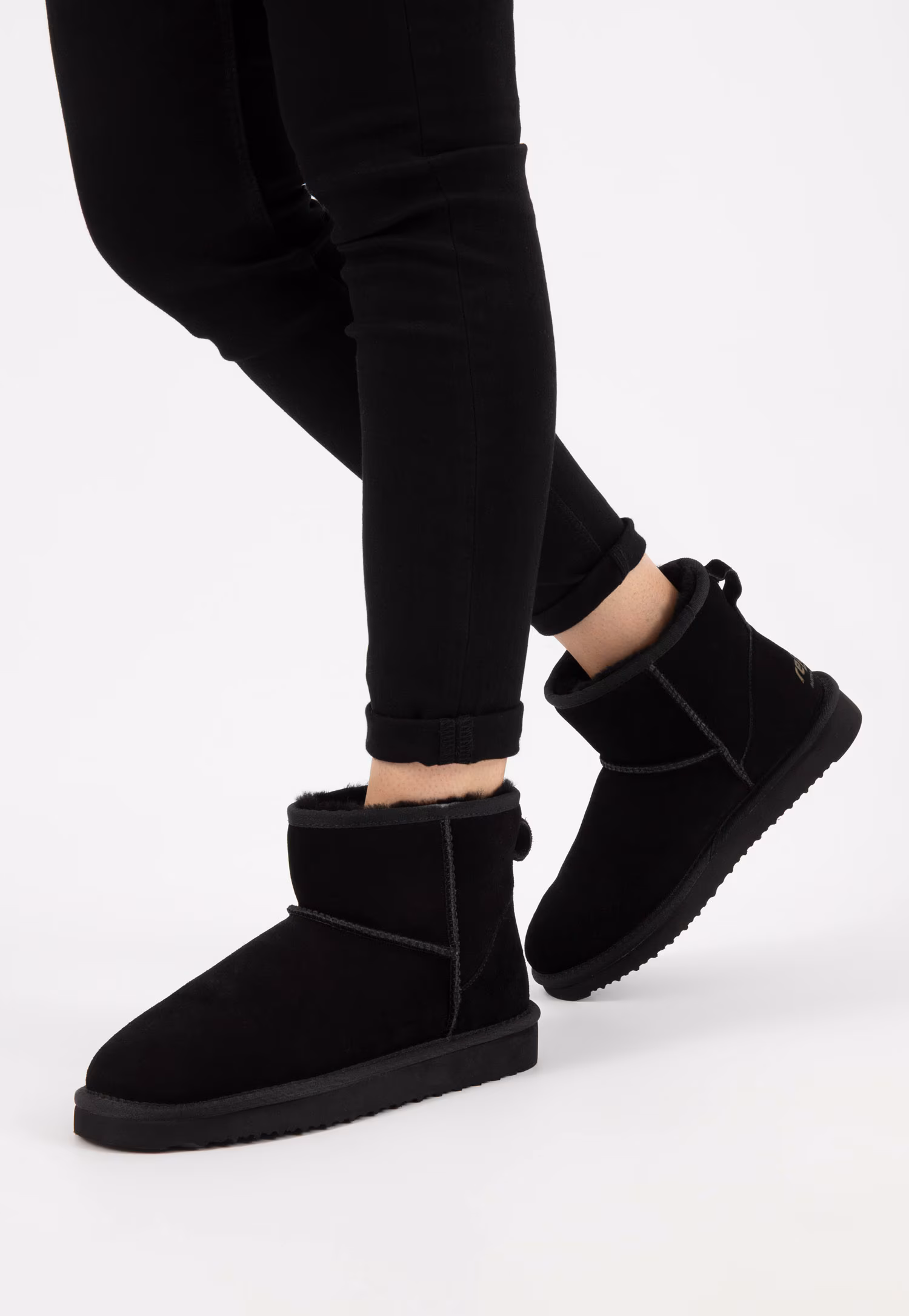 RELAKS ciepłe czarne Śniegowce damskie