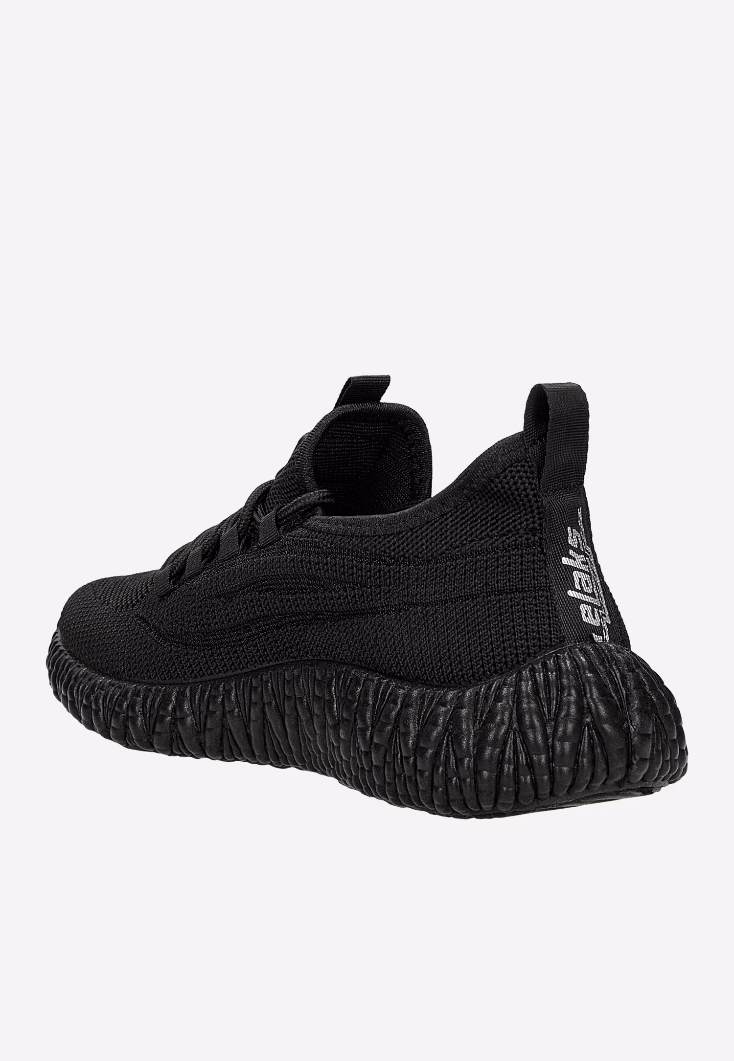 Czarne materiałowe sneakersy RELAKS na żłobionej podeszwie