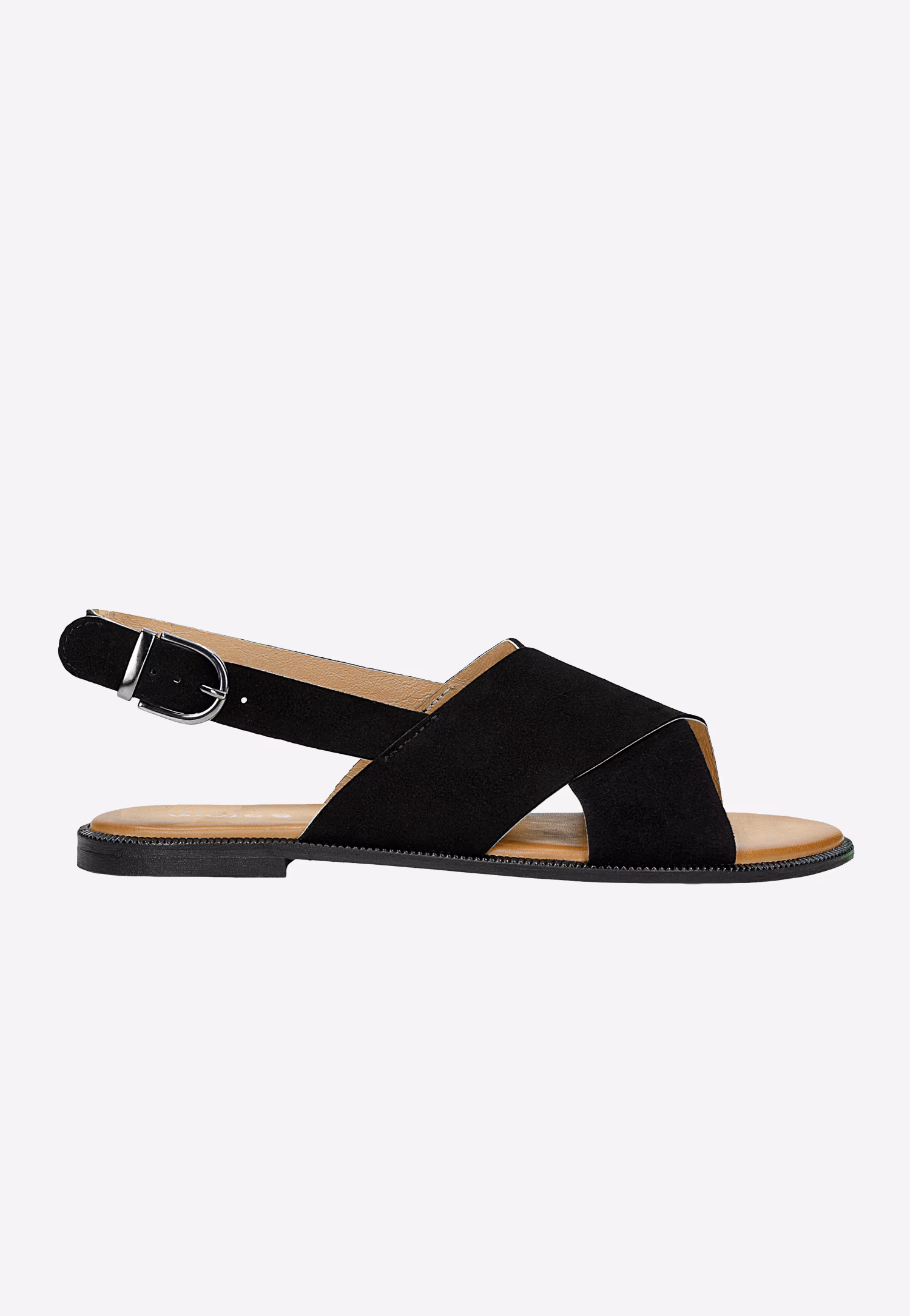 Złote skórzane sandały damskie