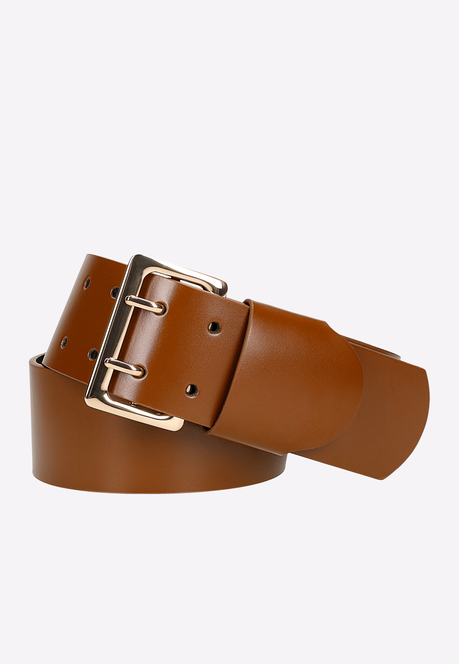 Brązowy skórzany pasek damski