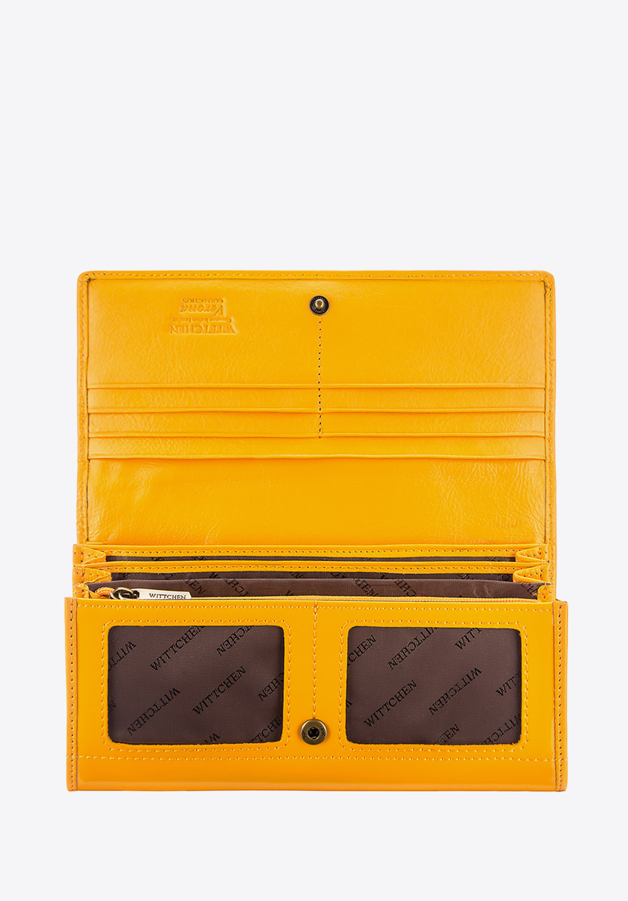 Damski portfel ze skóry lakierowany duży