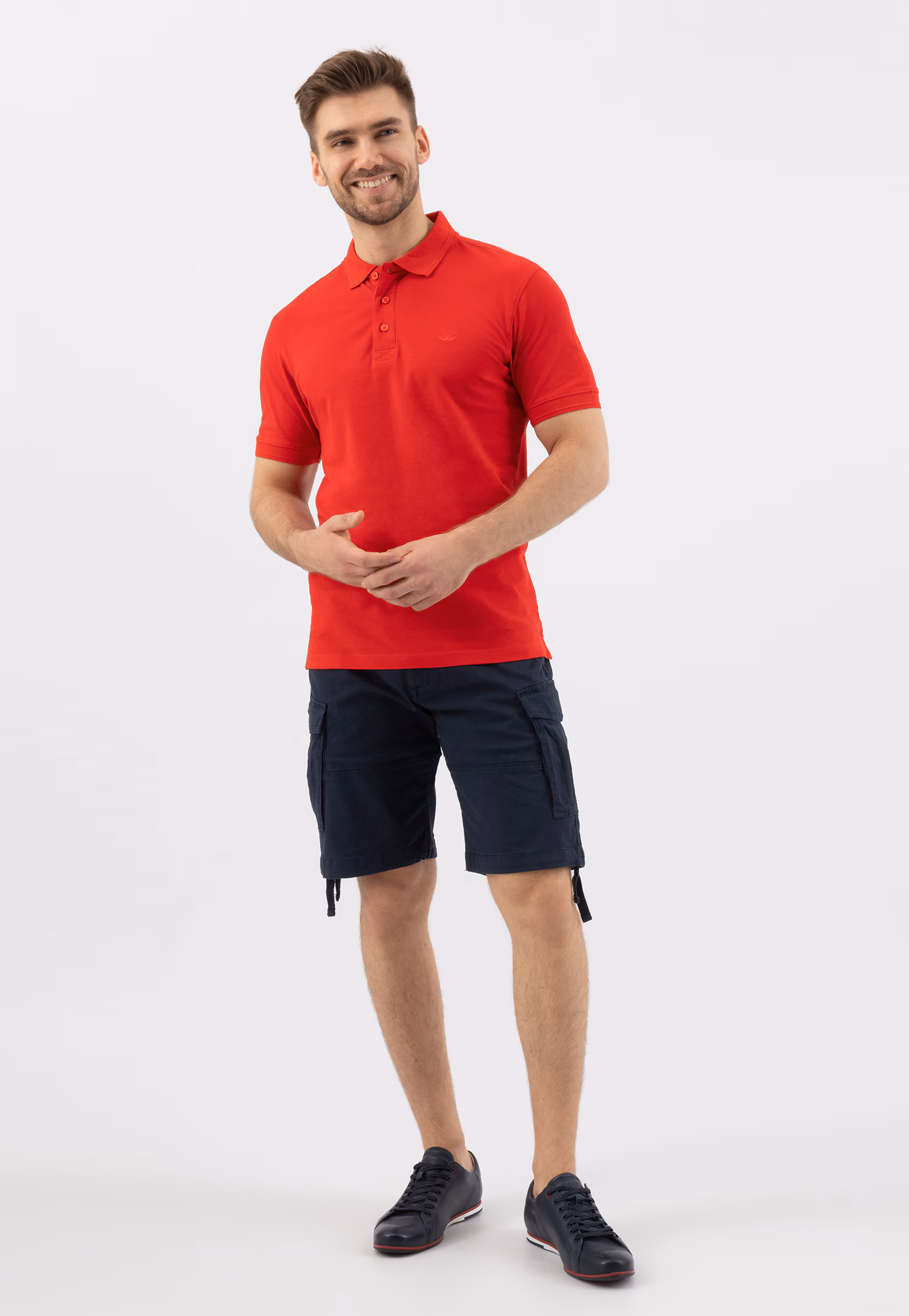 Granatowe sneakersy męskie z dwoiny welurowej