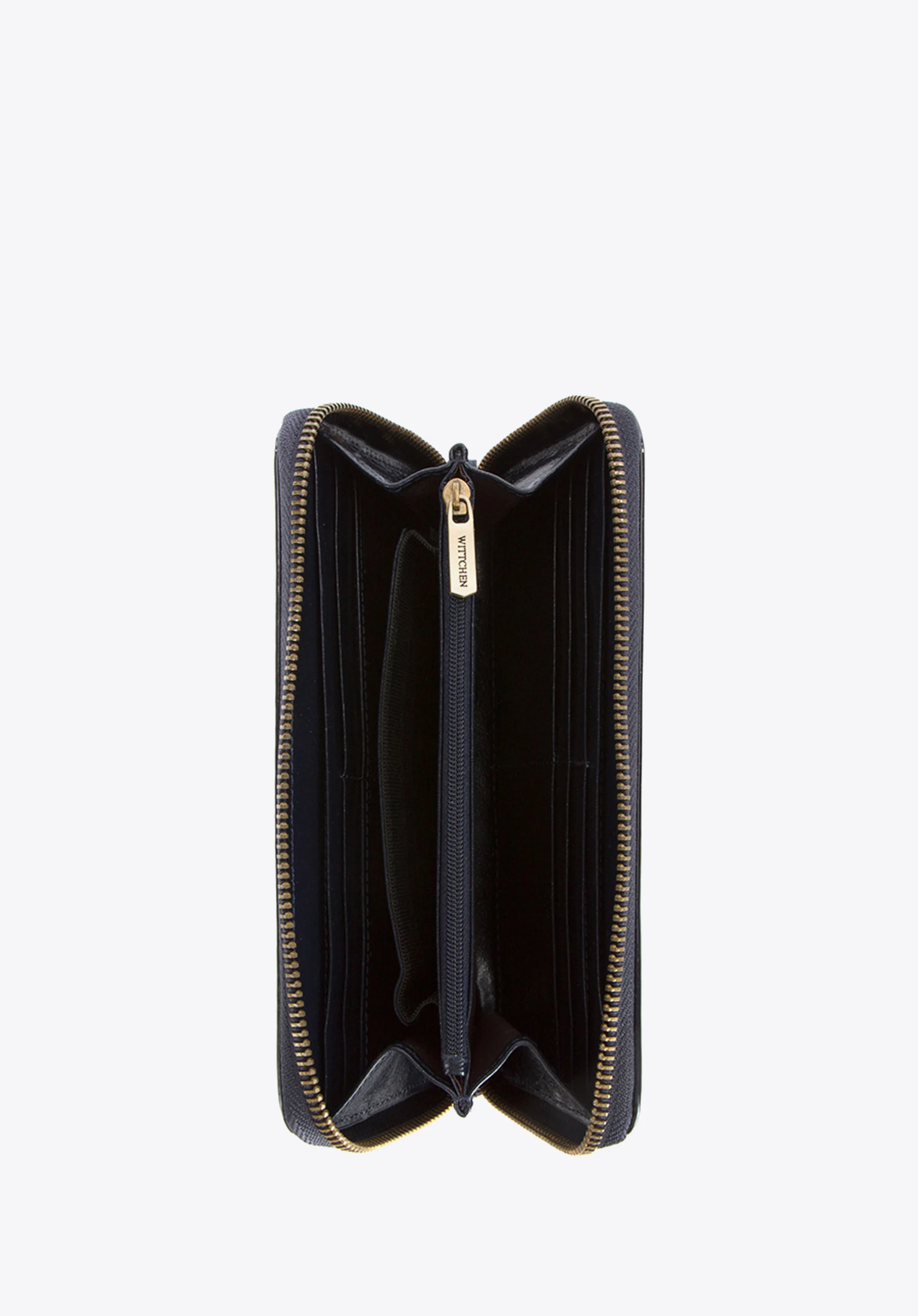 Damski portfel skórzany lakierowany na zamek