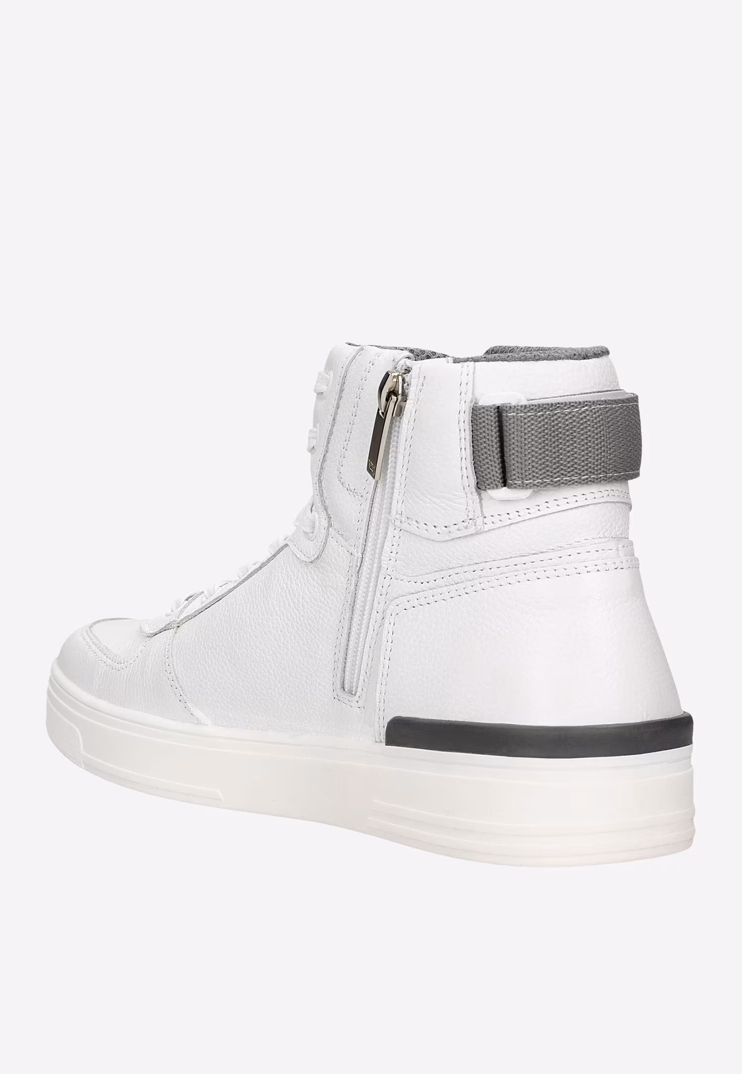 Białe skórzane trampki męskie za kostkę