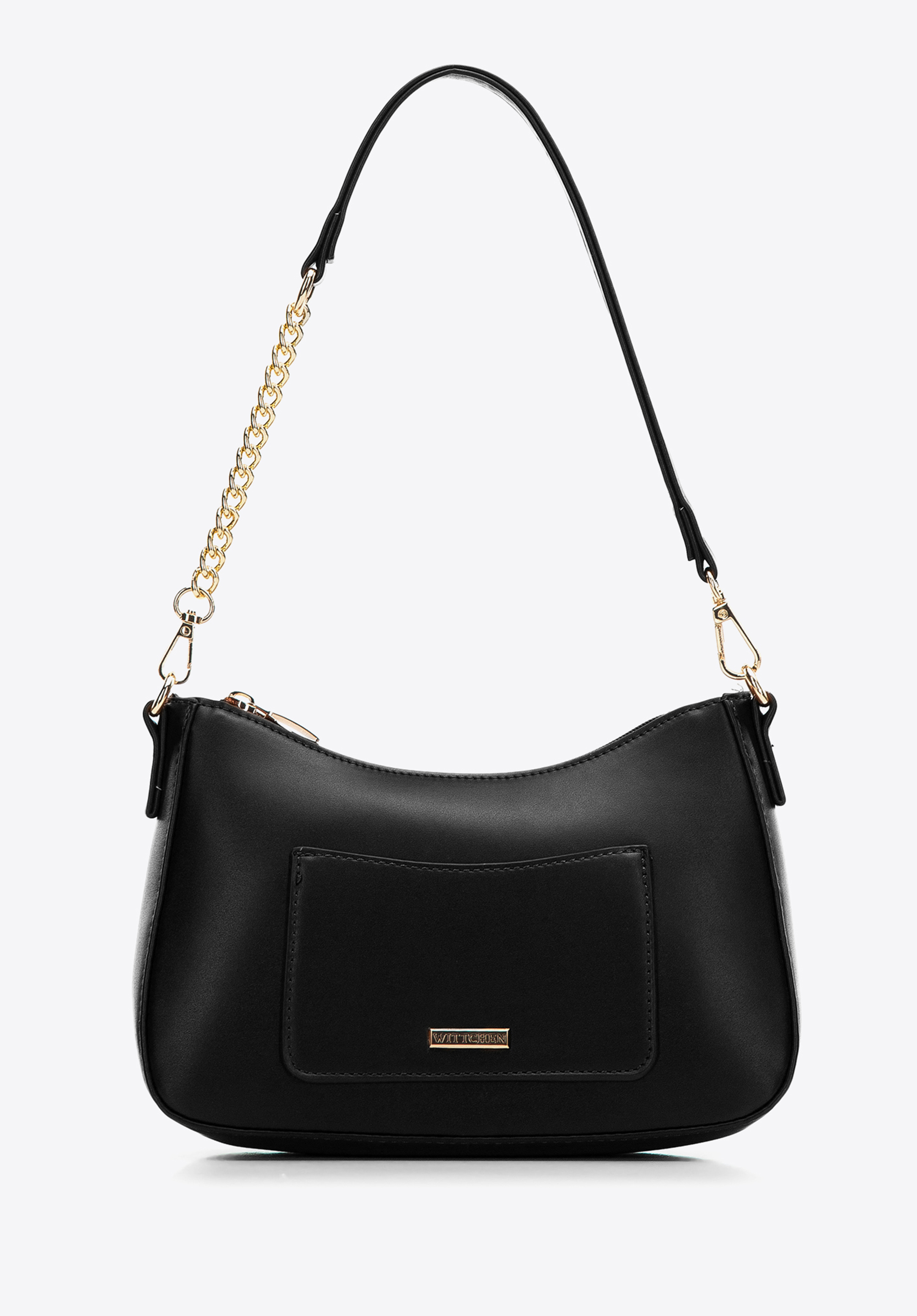 Damska torebka bagietka z matowej ekoskóry z łańcuszkiem