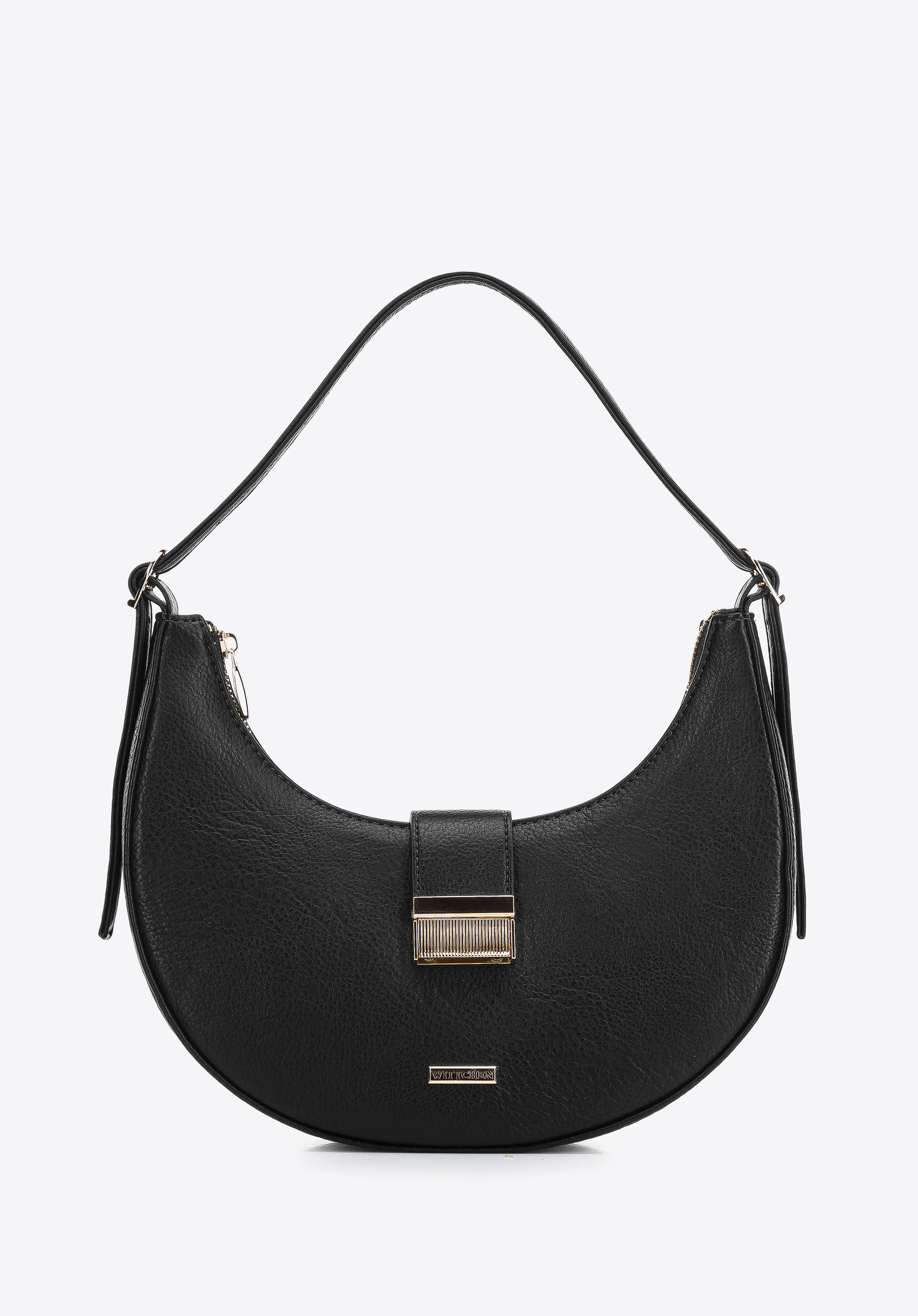 Torebka bagietka z ekoskóry z klamrą