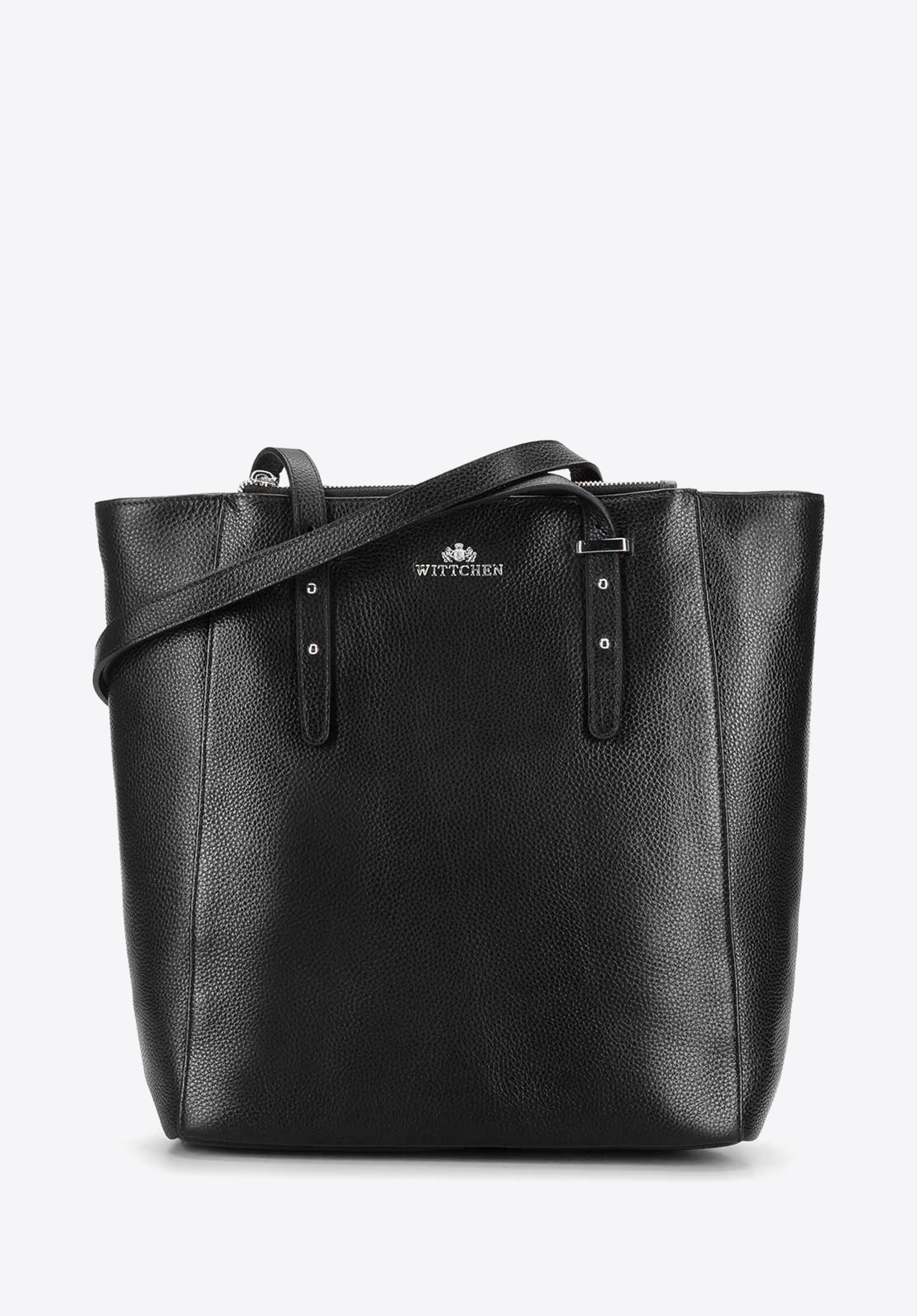 Torebka shopperka skórzana z ukrytymi kieszeniami