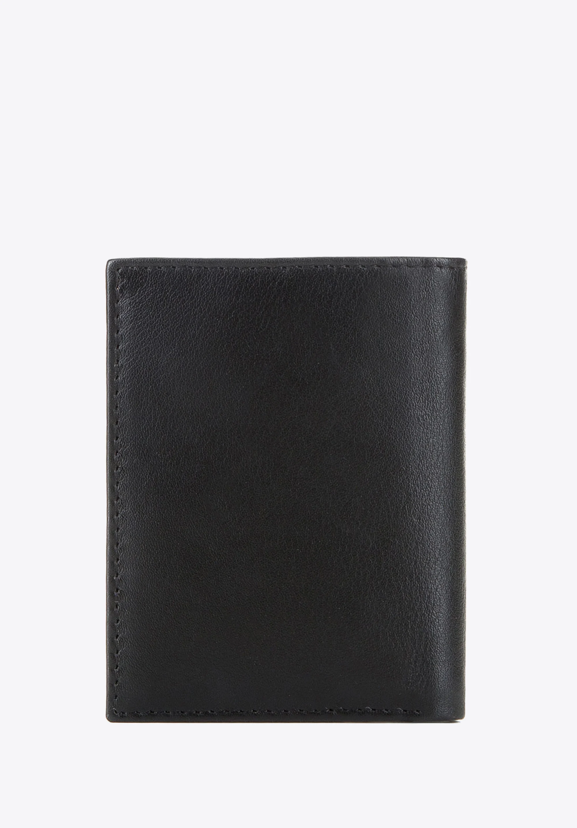 Męski portfel skórzany z metalowym logo pionowy