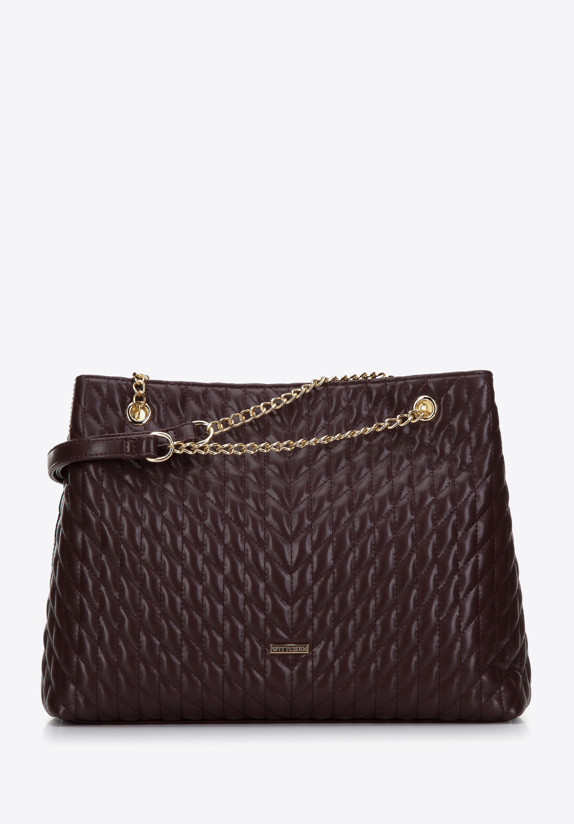 Torebka shopperka pikowana w jodełkę