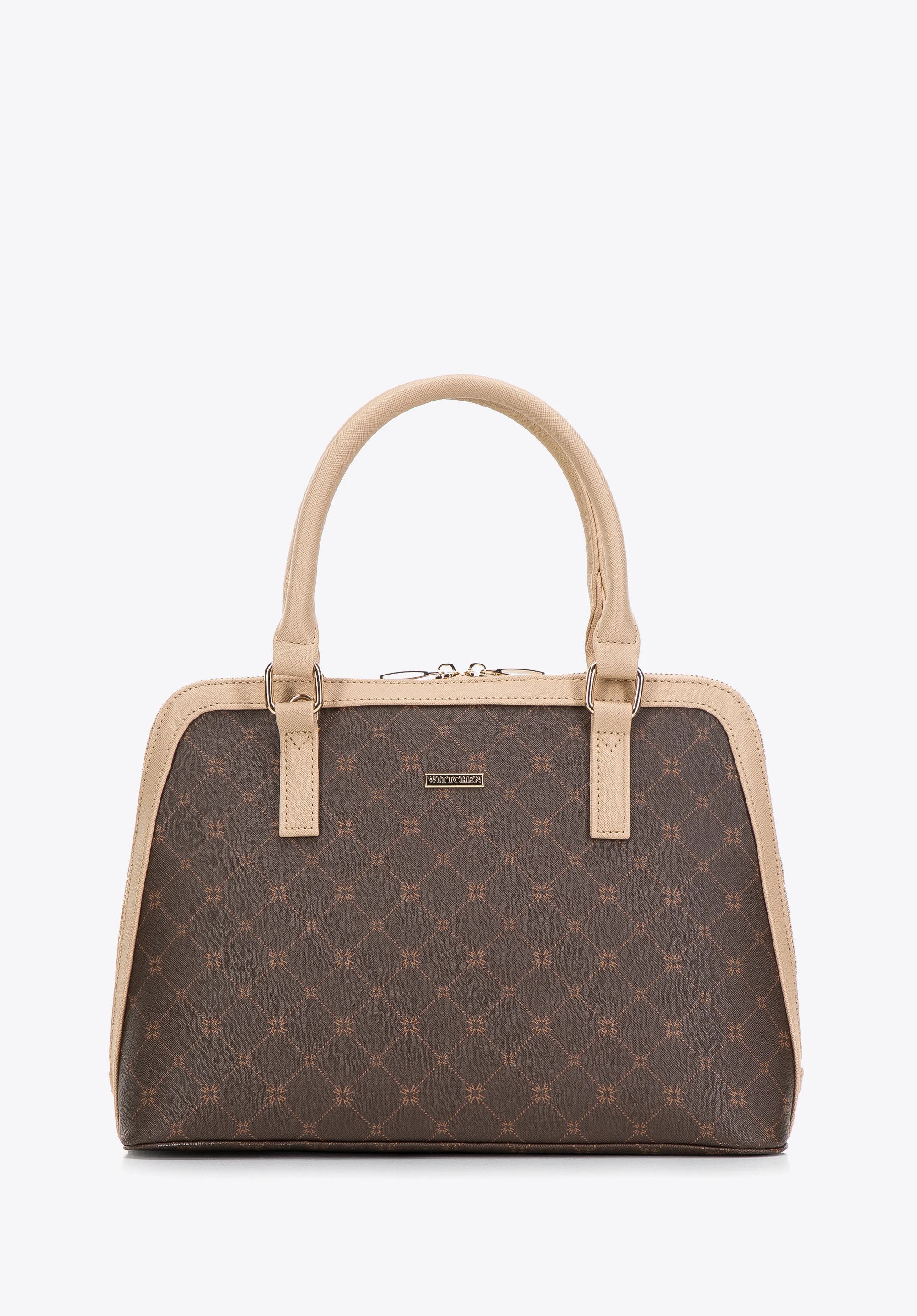 Torebka kuferek z ekoskóry w monogram