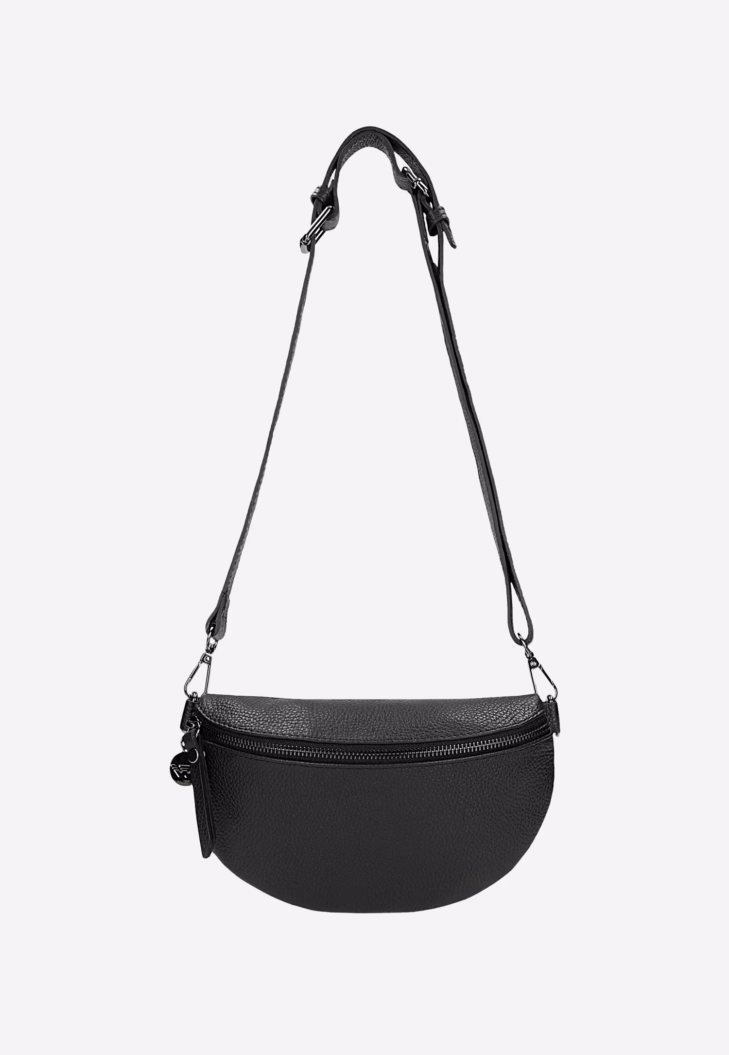 Czarna skórzana torebka nerka