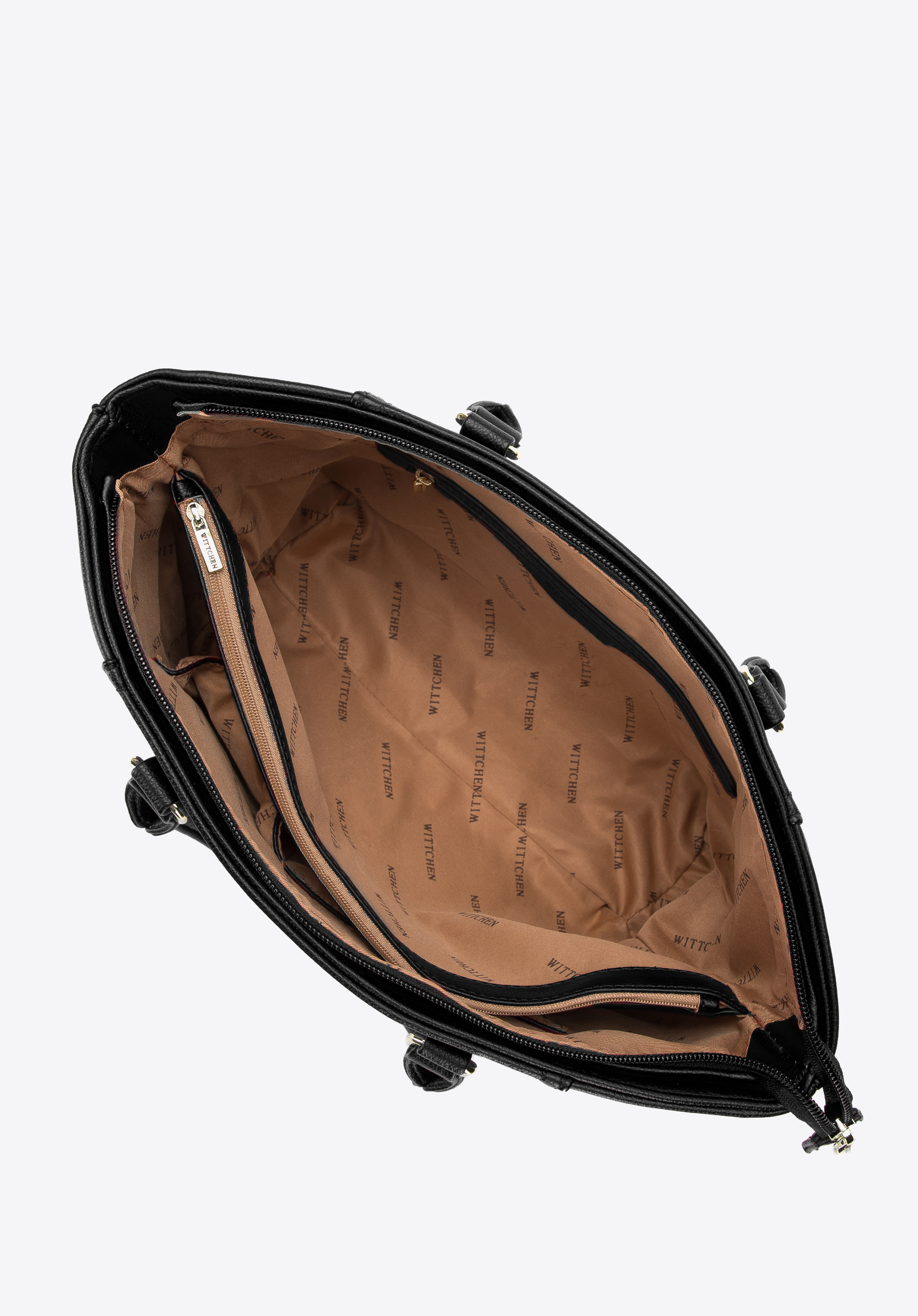 Torebka kuferek z płaską kieszenią z przodu