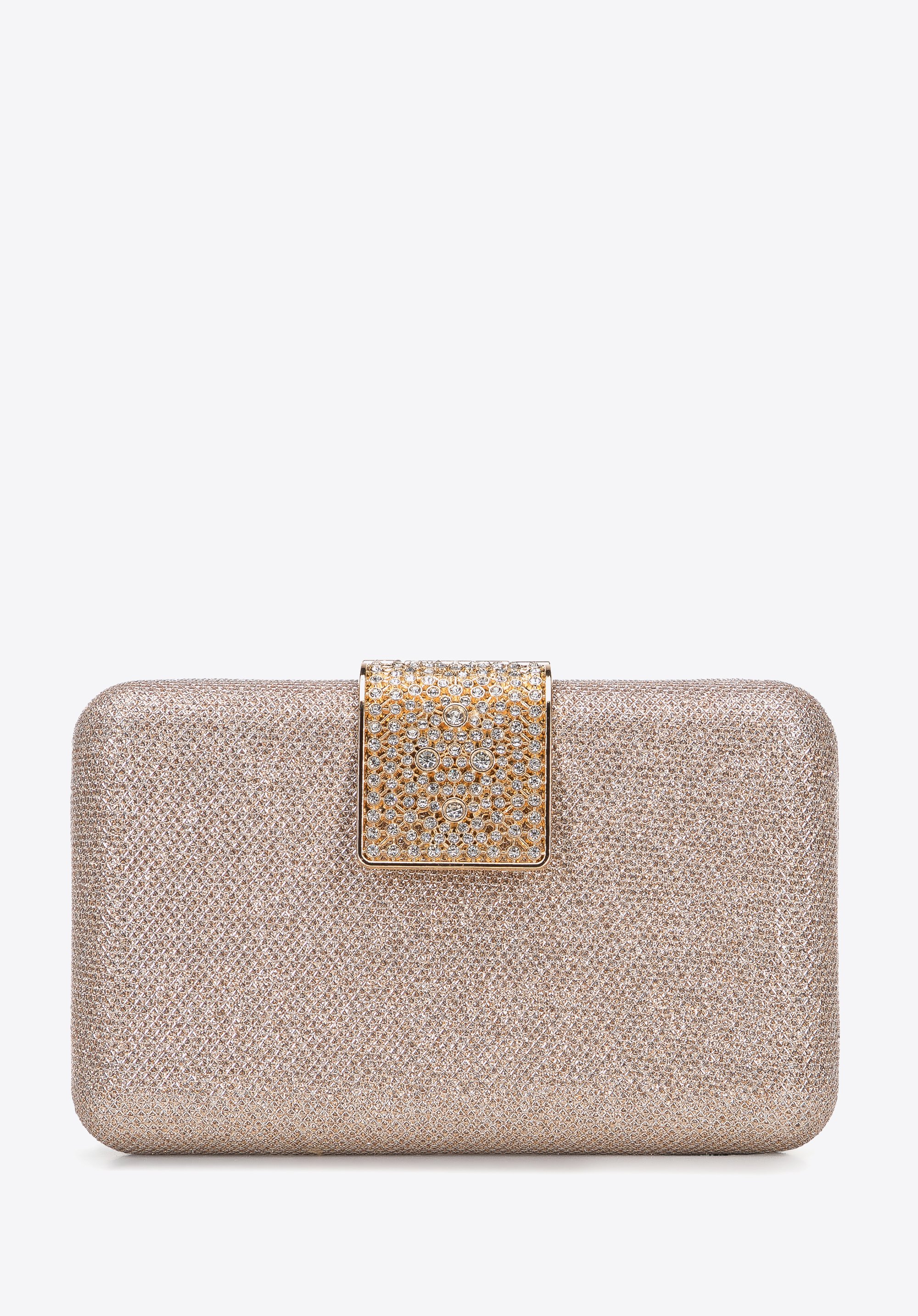 Torebka wieczorowa pudełkowa z błyszczącym zapięciem