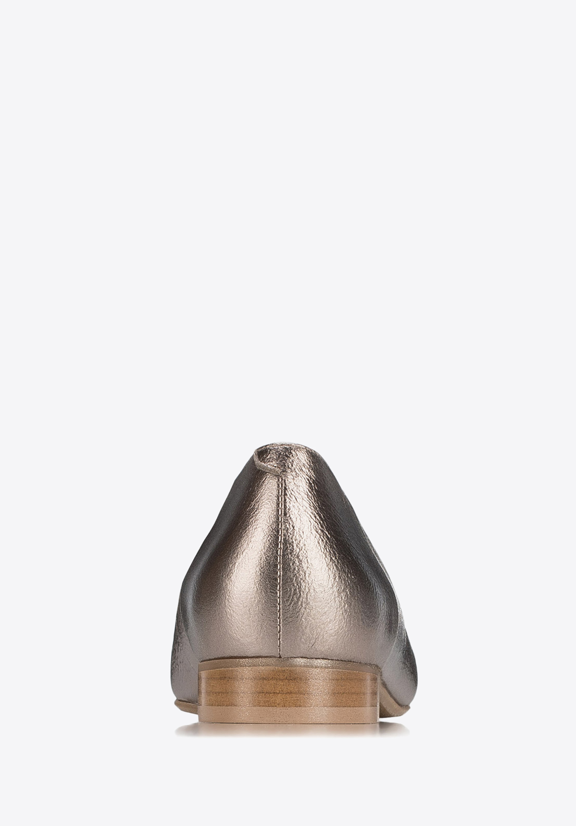 Baleriny skórzane metaliczne