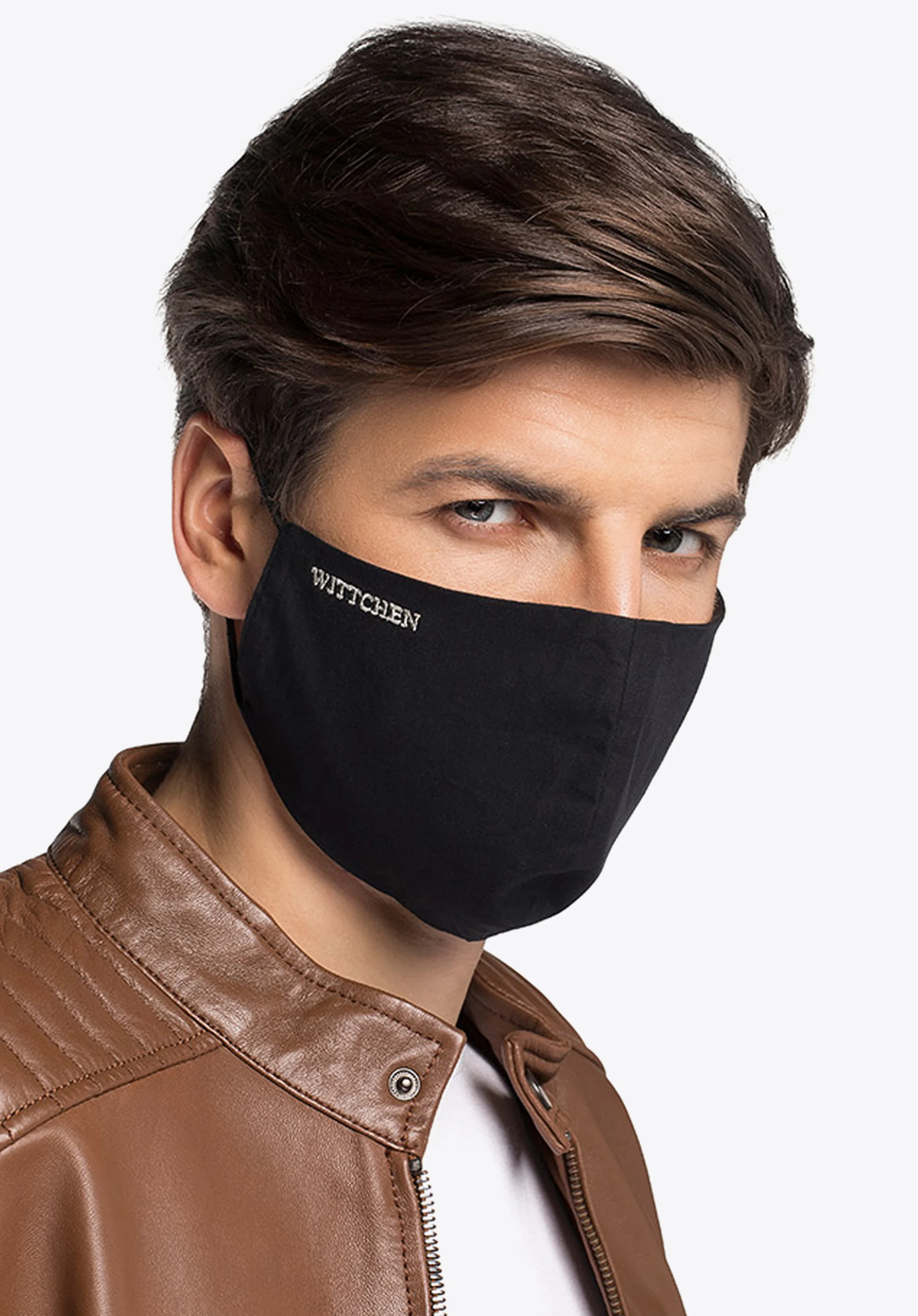 Maseczka bawełniana profilowana z białym logo