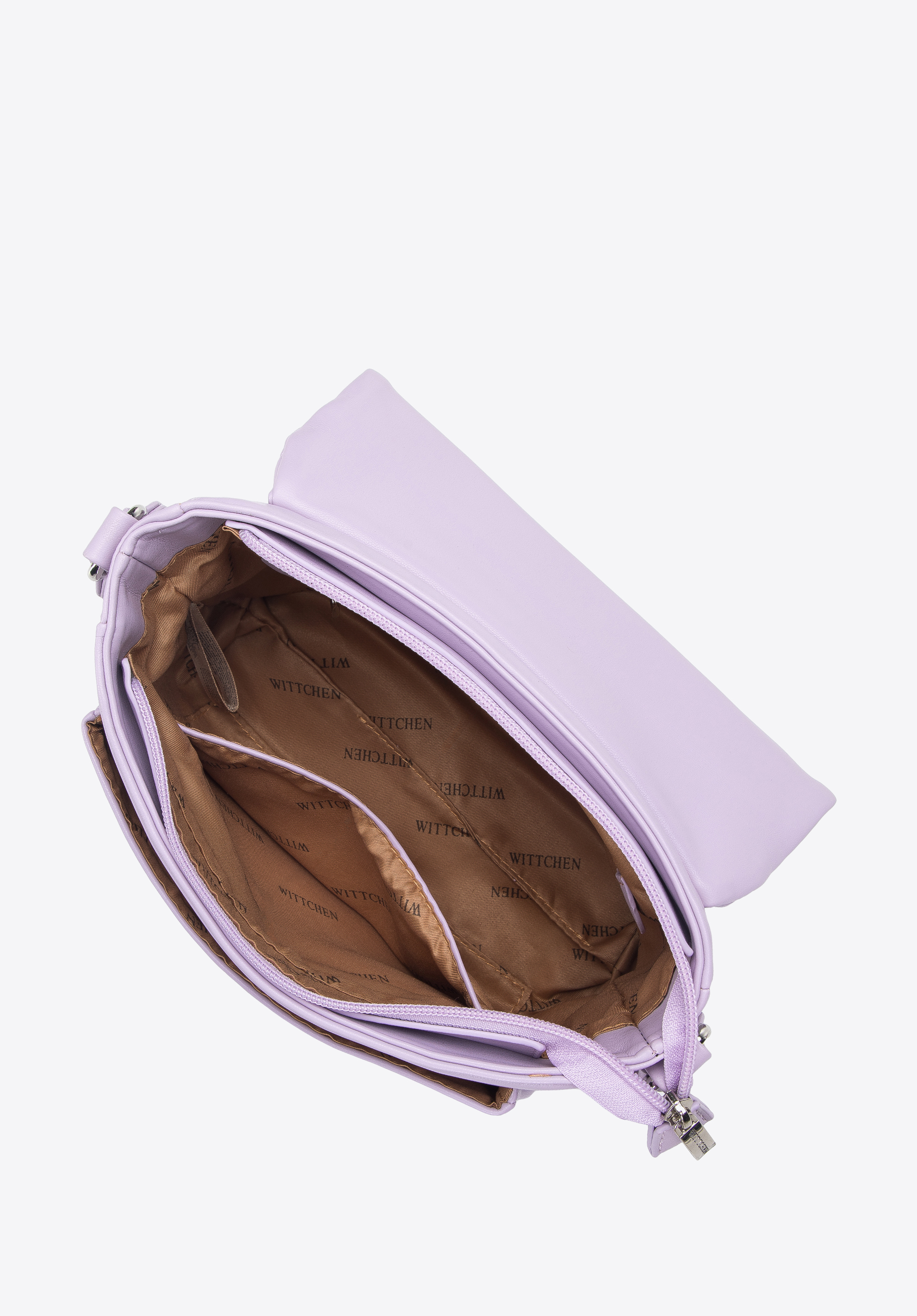 Damska listonoszka z miękkiej ekoskóry z pikowaną klapą mała