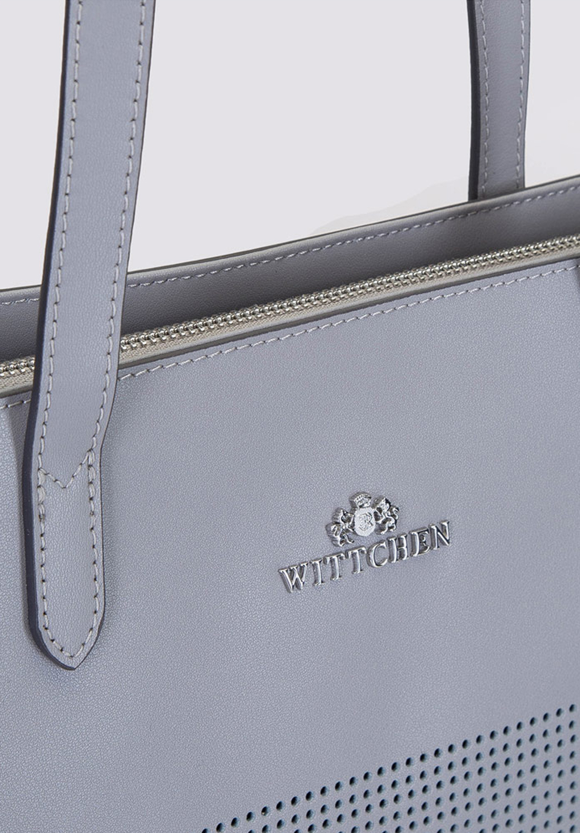 Torebka shopperka skórzana dziurkowana