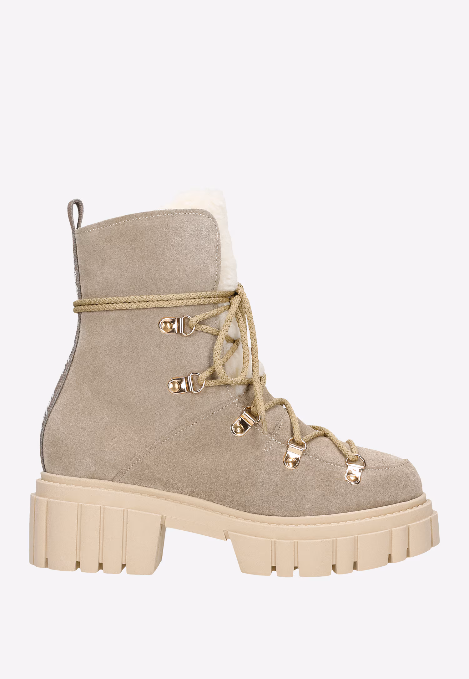 RELAKS czarne skórzane trzewiki damskie z kożuszkiem