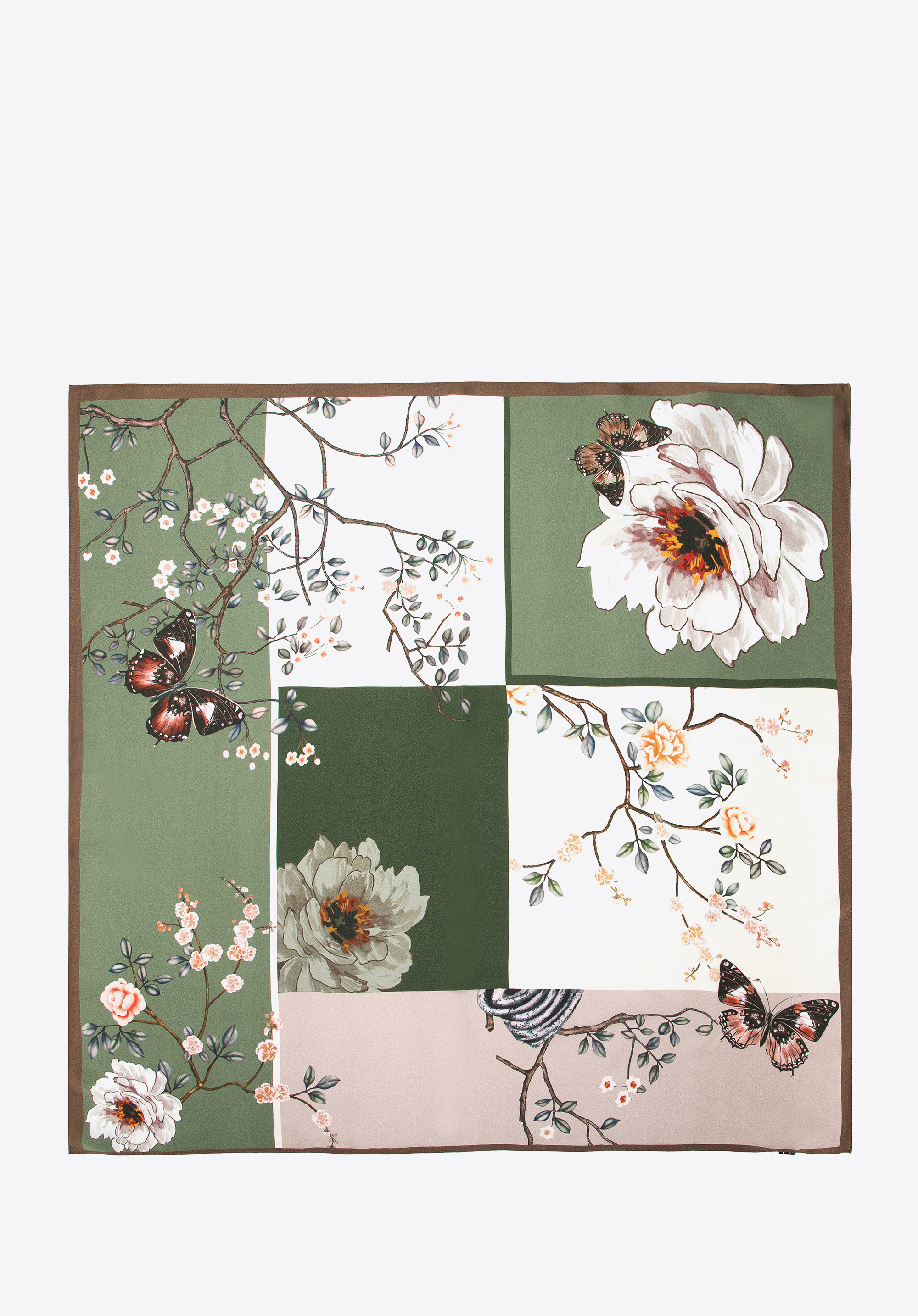 Damska chusta jedwabna we wzory duża