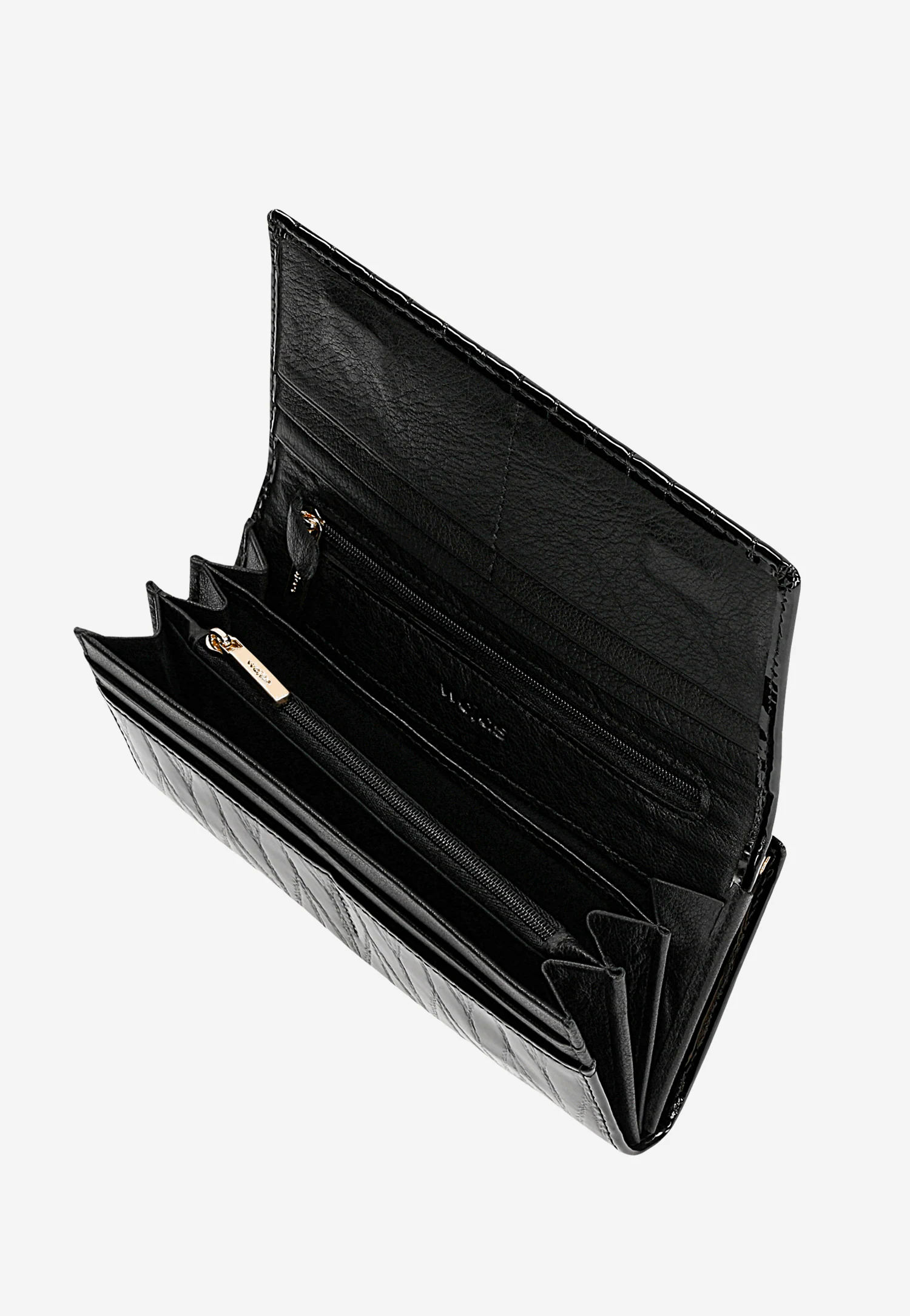Duży portfel damski z lakierowanej skóry