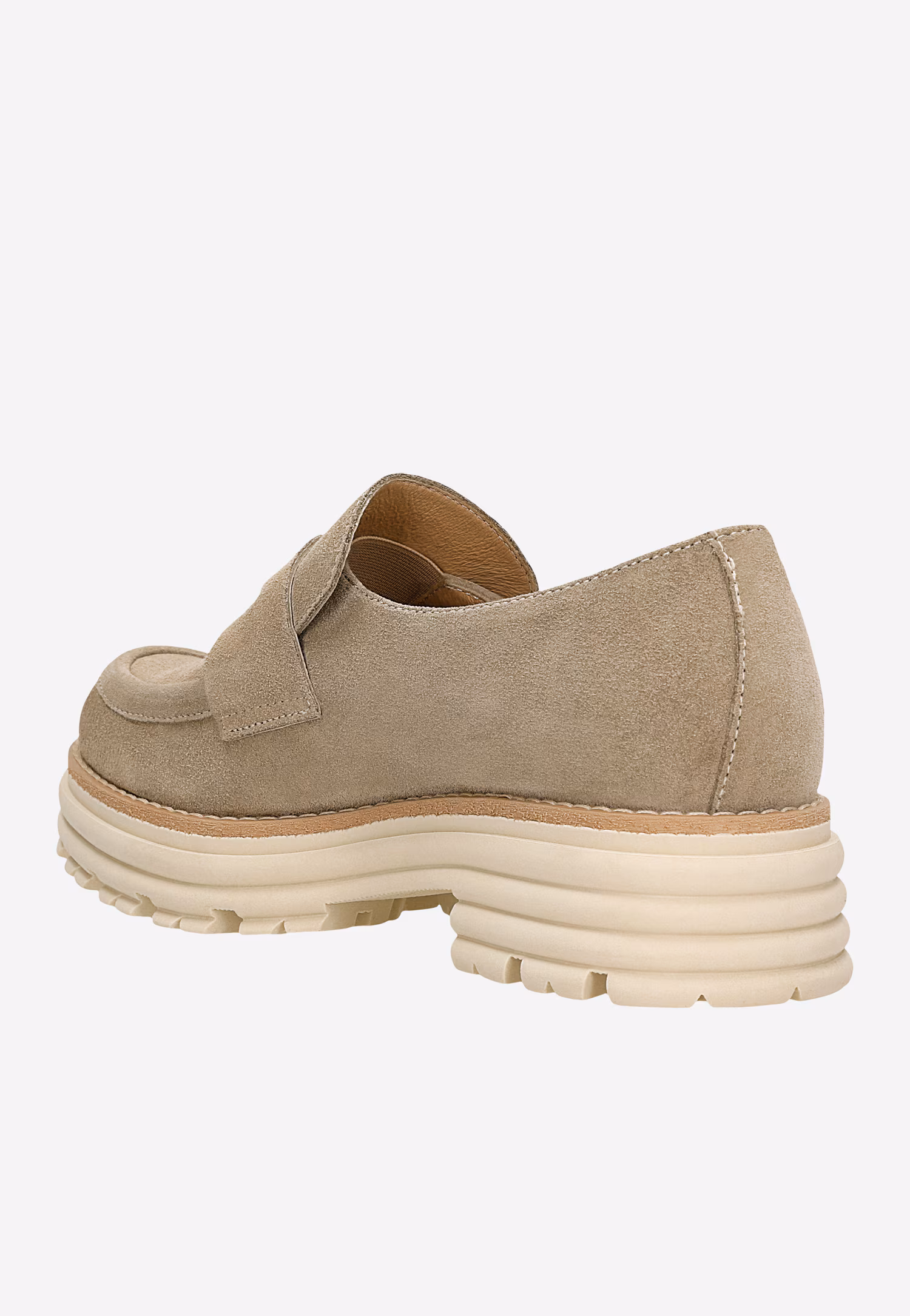 Beżowe mokasyny na oryginalnej podeszwie