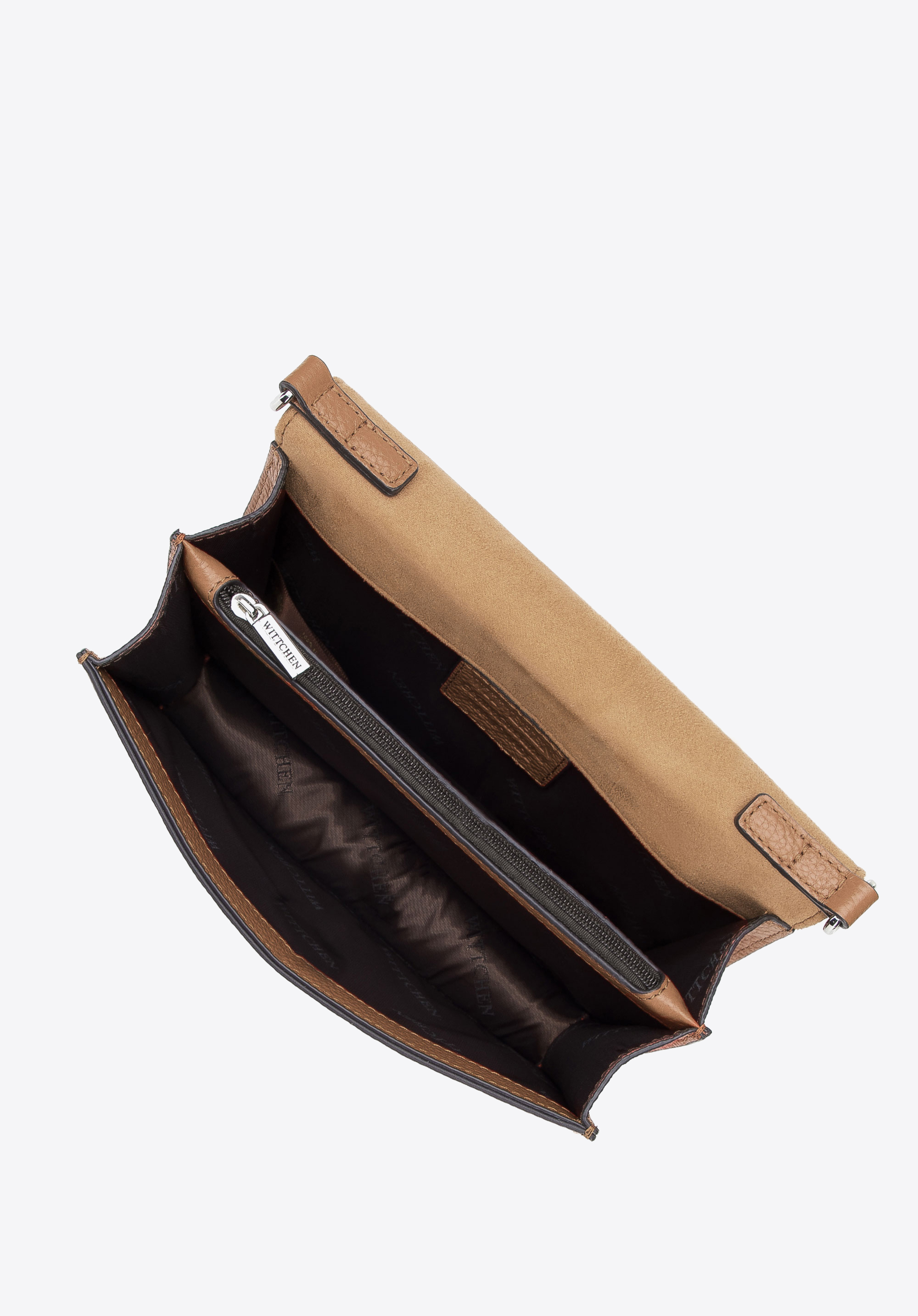 Damska listonoszka skórzana dwukomorowa mała