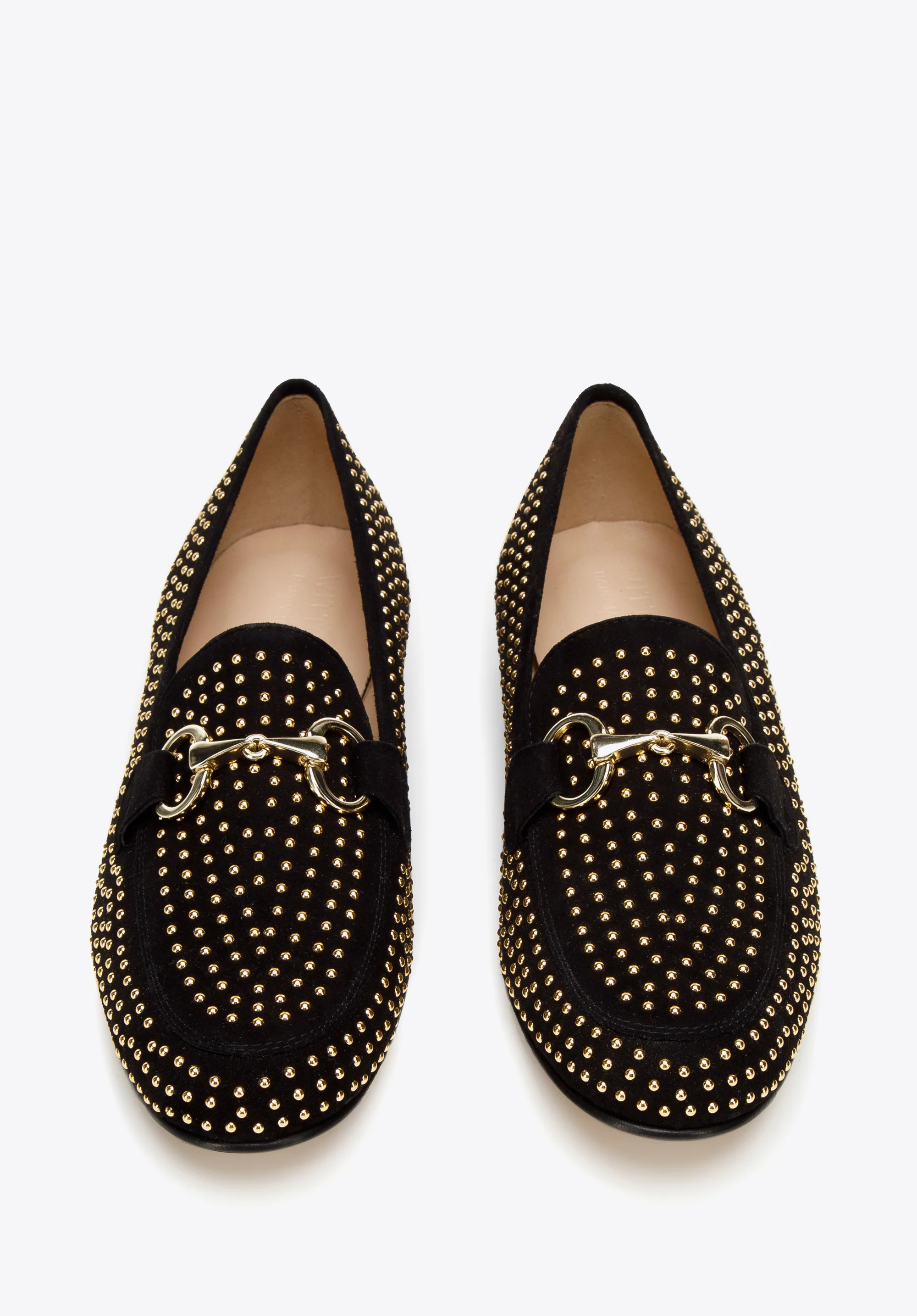 Damskie mokasyny zamszowe z nitami