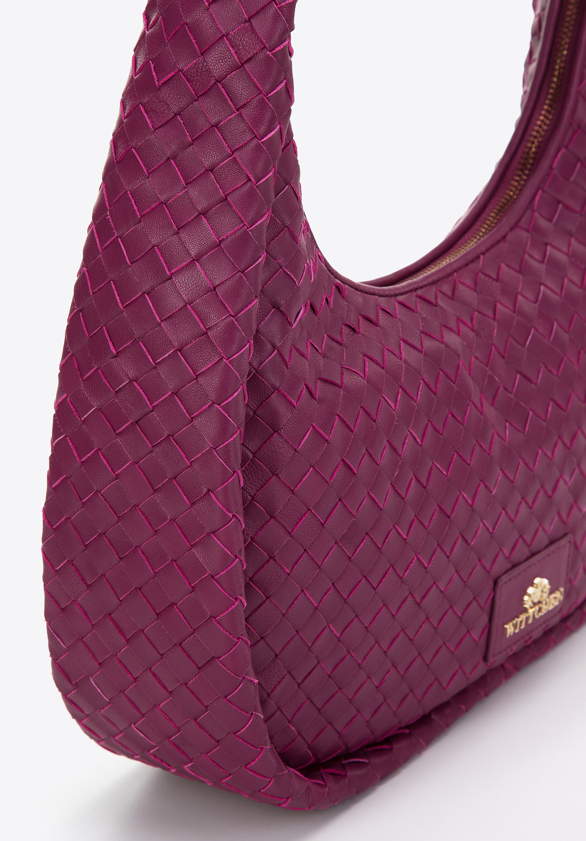 Torebka bagietka ze skórzanej plecionki duża