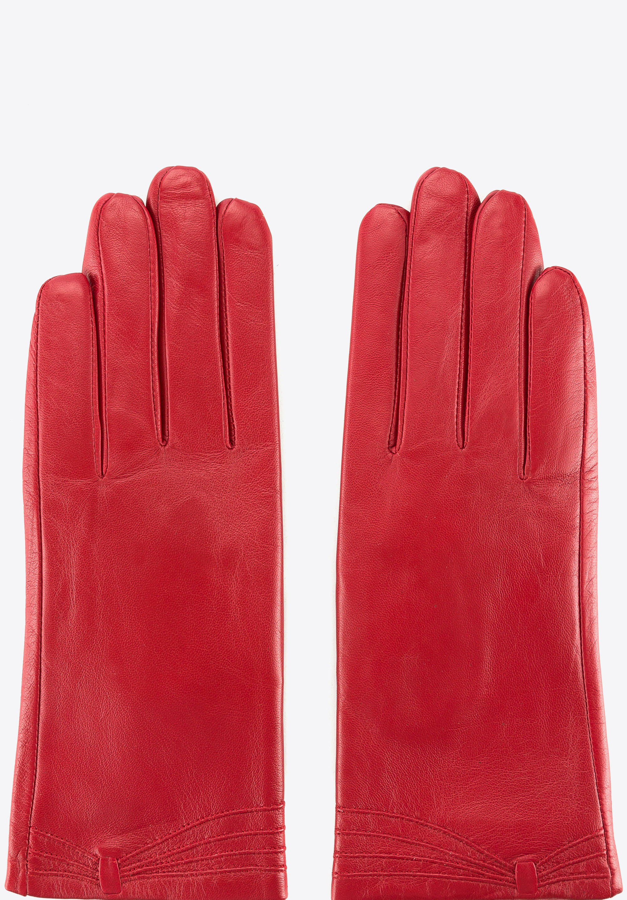 Damskie rękawiczki ze skóry z przeszyciami