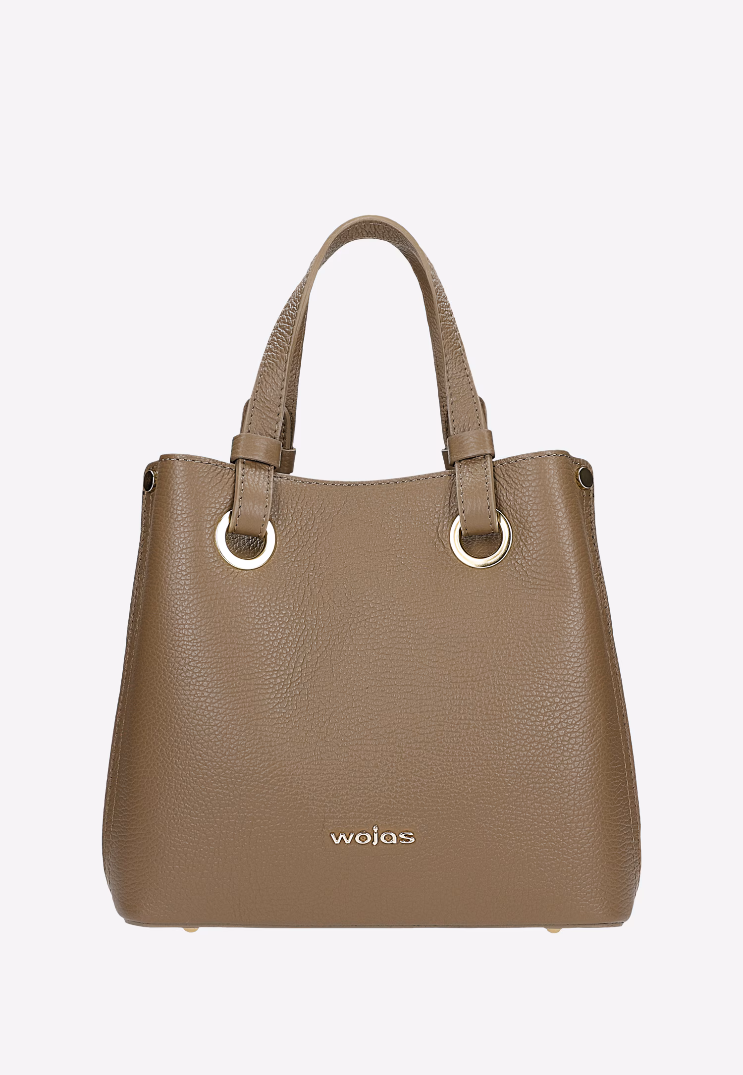 Ciemnobeżowa torebka damska ze skóry licowej