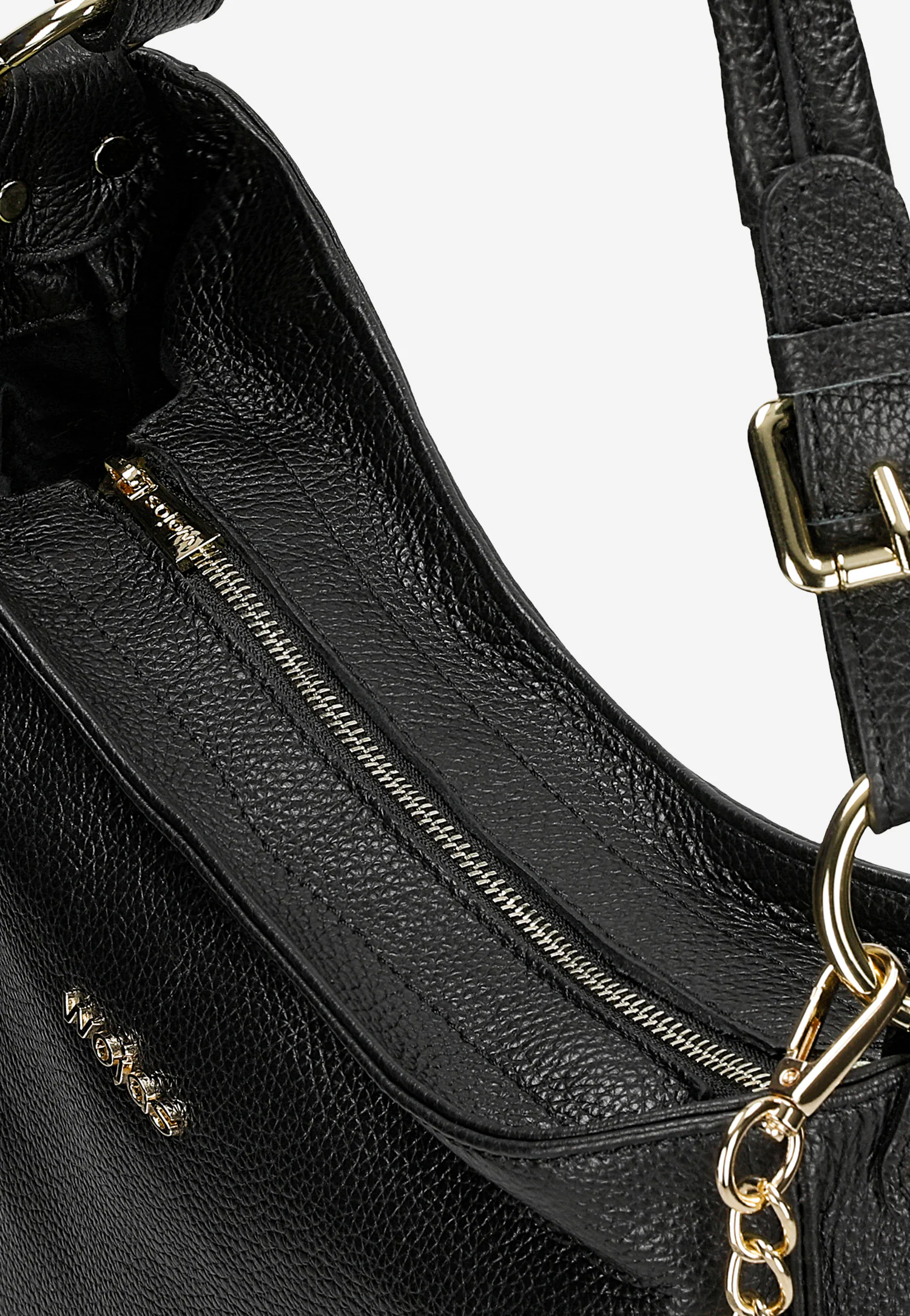 Duża czarna torebka damska skórzana