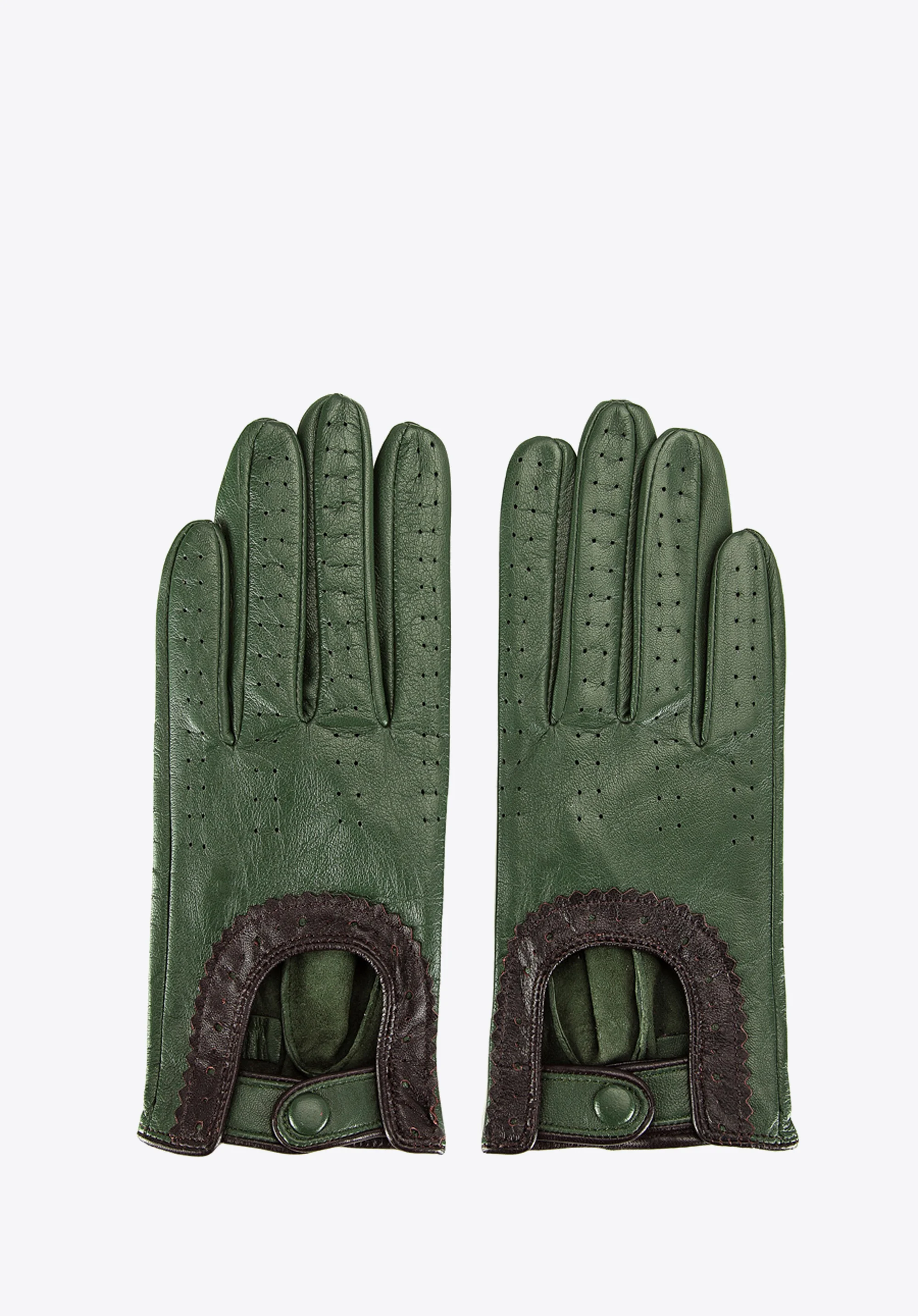 Damskie rękawiczki skórzane samochodowe