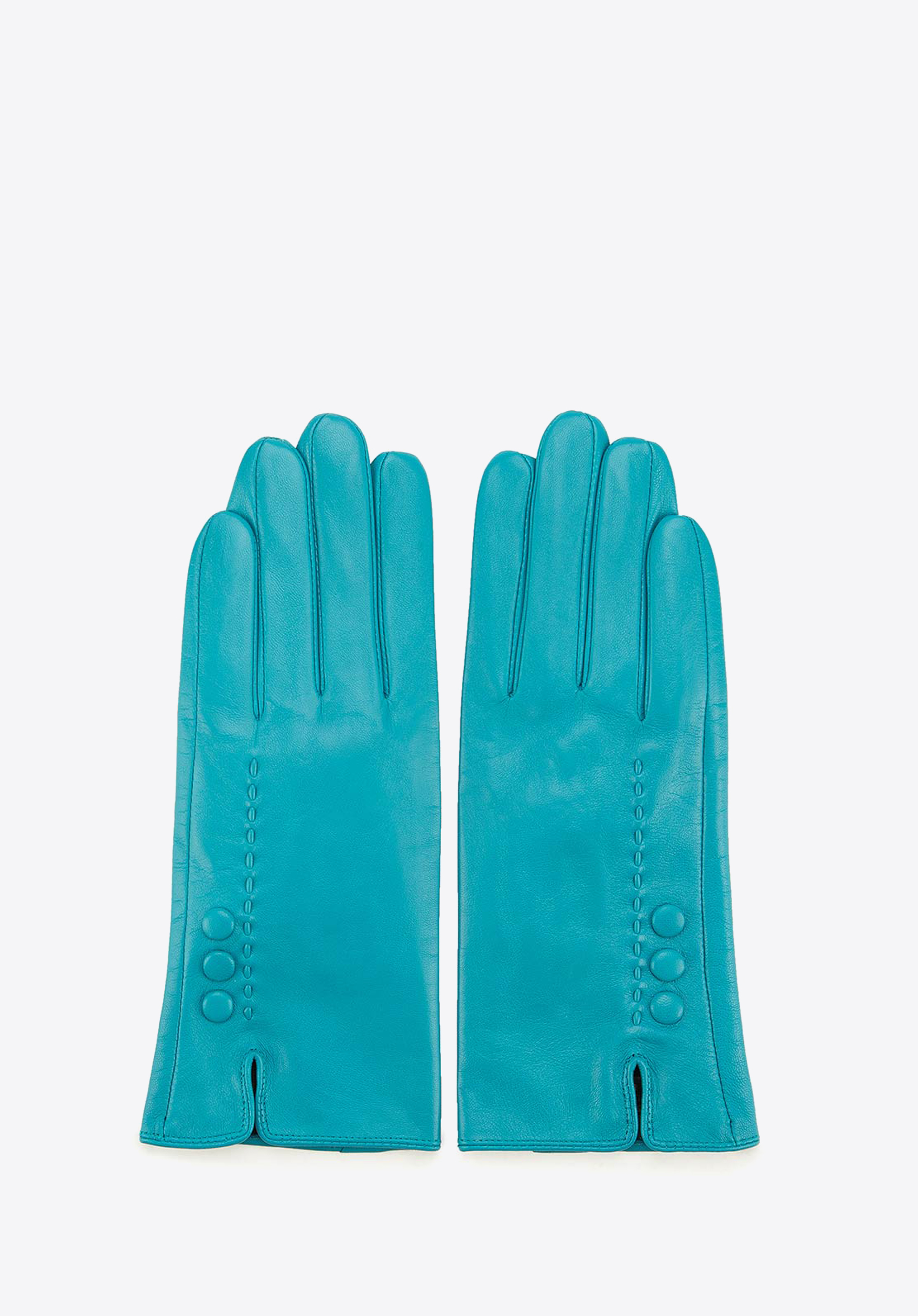 DAMSKIE RĘKAWICZKI SKÓRZANE Z PRZESZYCIEM Z RZEMYKA