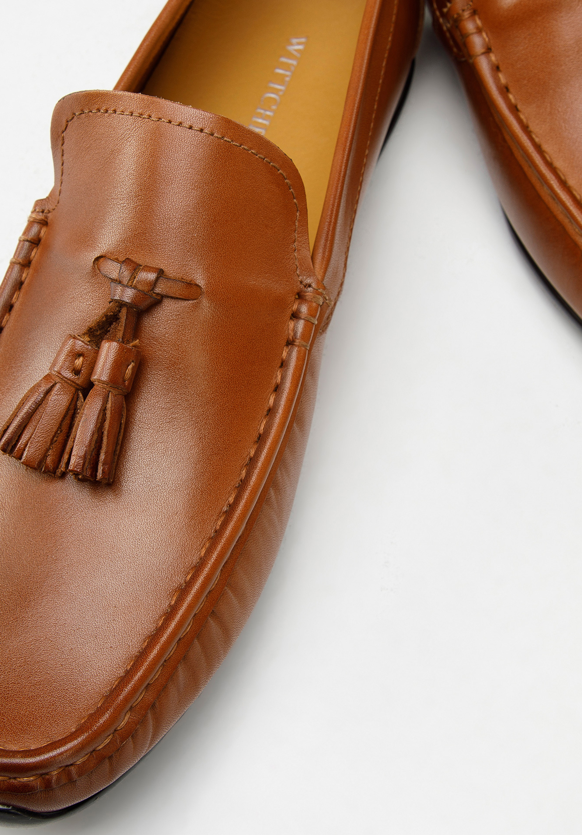 Męskie mokasyny skórzane z chwostami