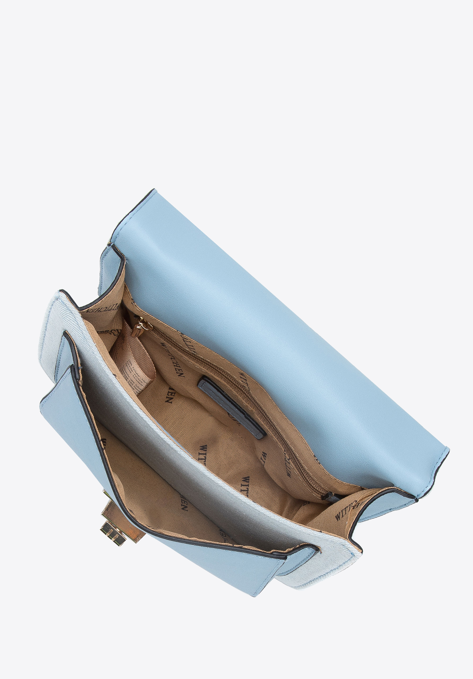 Damska listonoszka dżinsowa z pikowaną klapą i saszetką